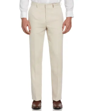 100% Linen Solid Flat Front Pant