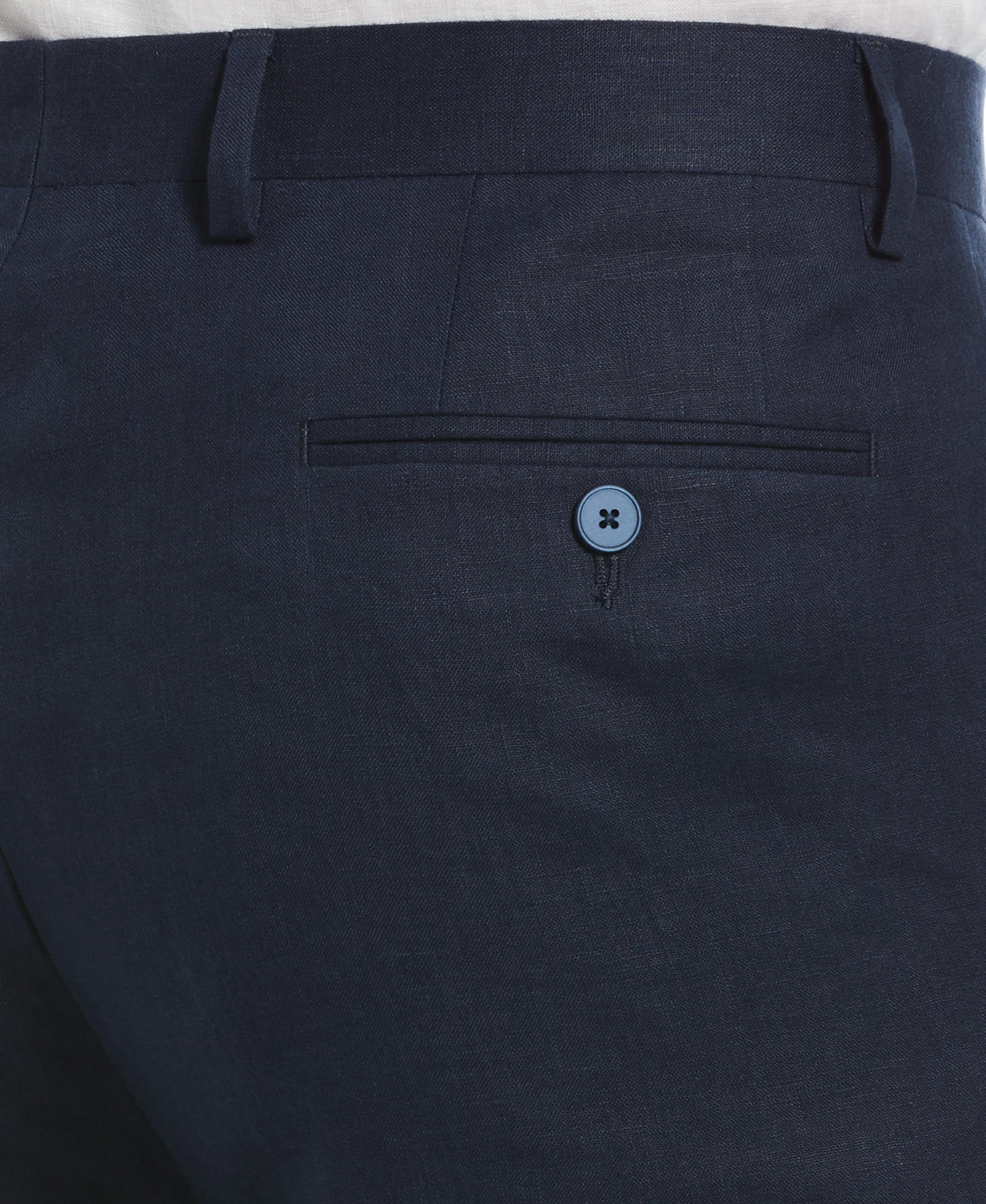100% Linen Solid Flat Front Pant
