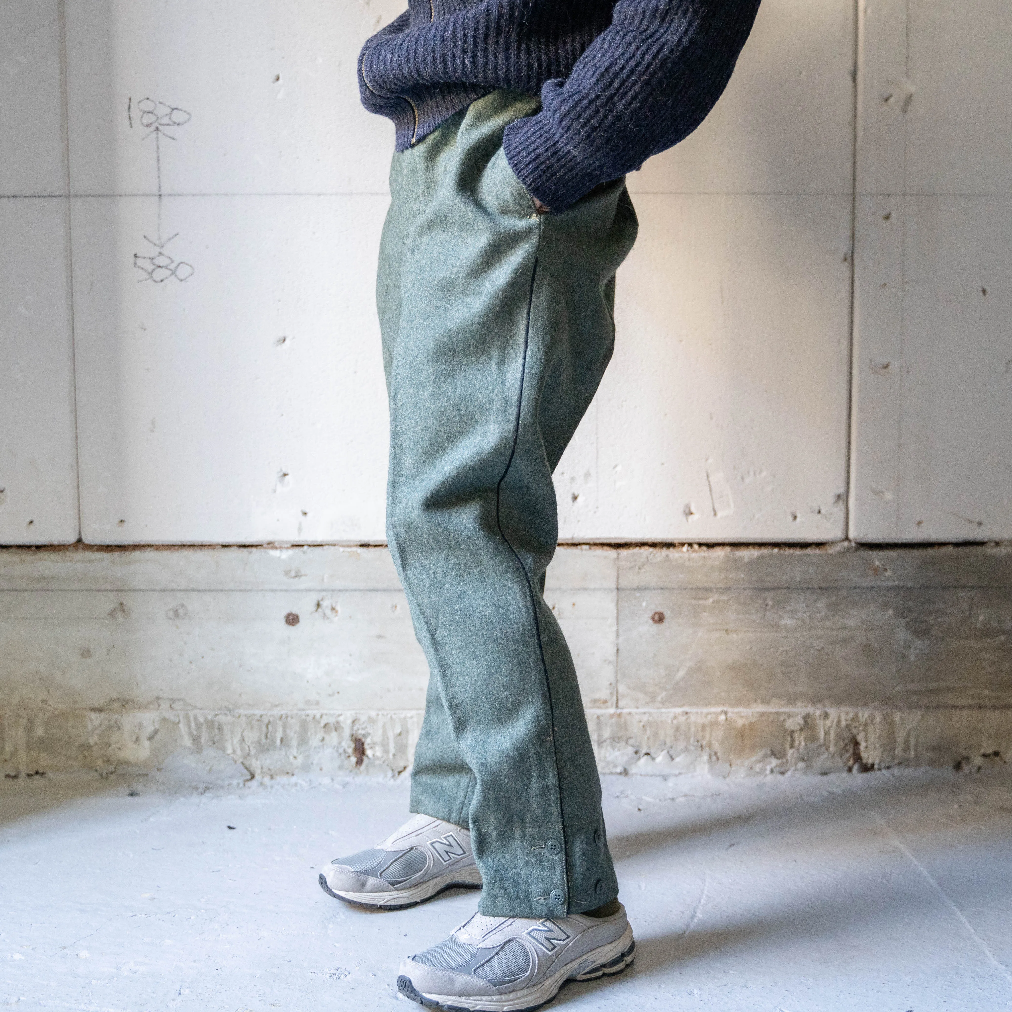 1940-50s Swiss military side line wool pants "early model""dead stock"