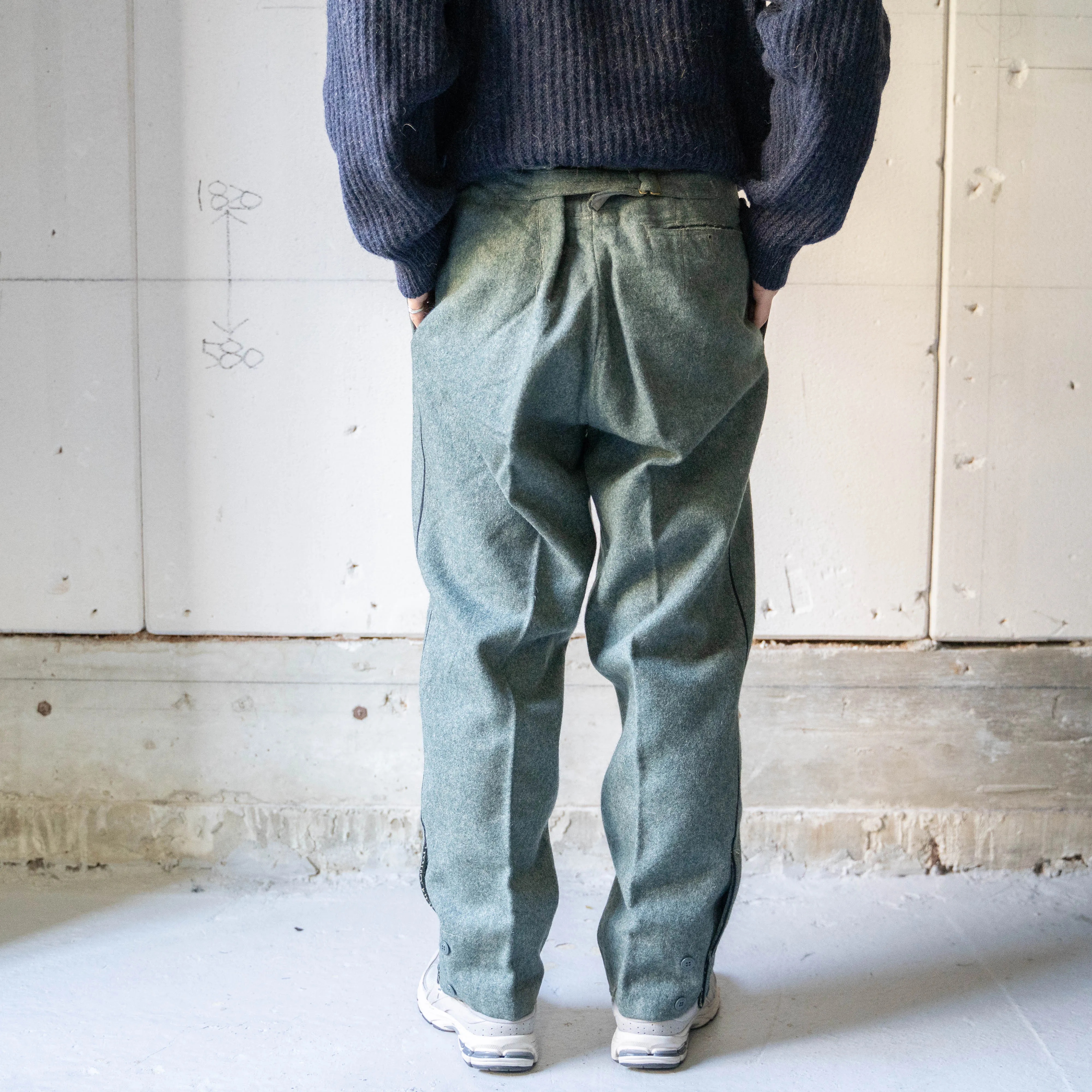 1940-50s Swiss military side line wool pants "early model""dead stock"