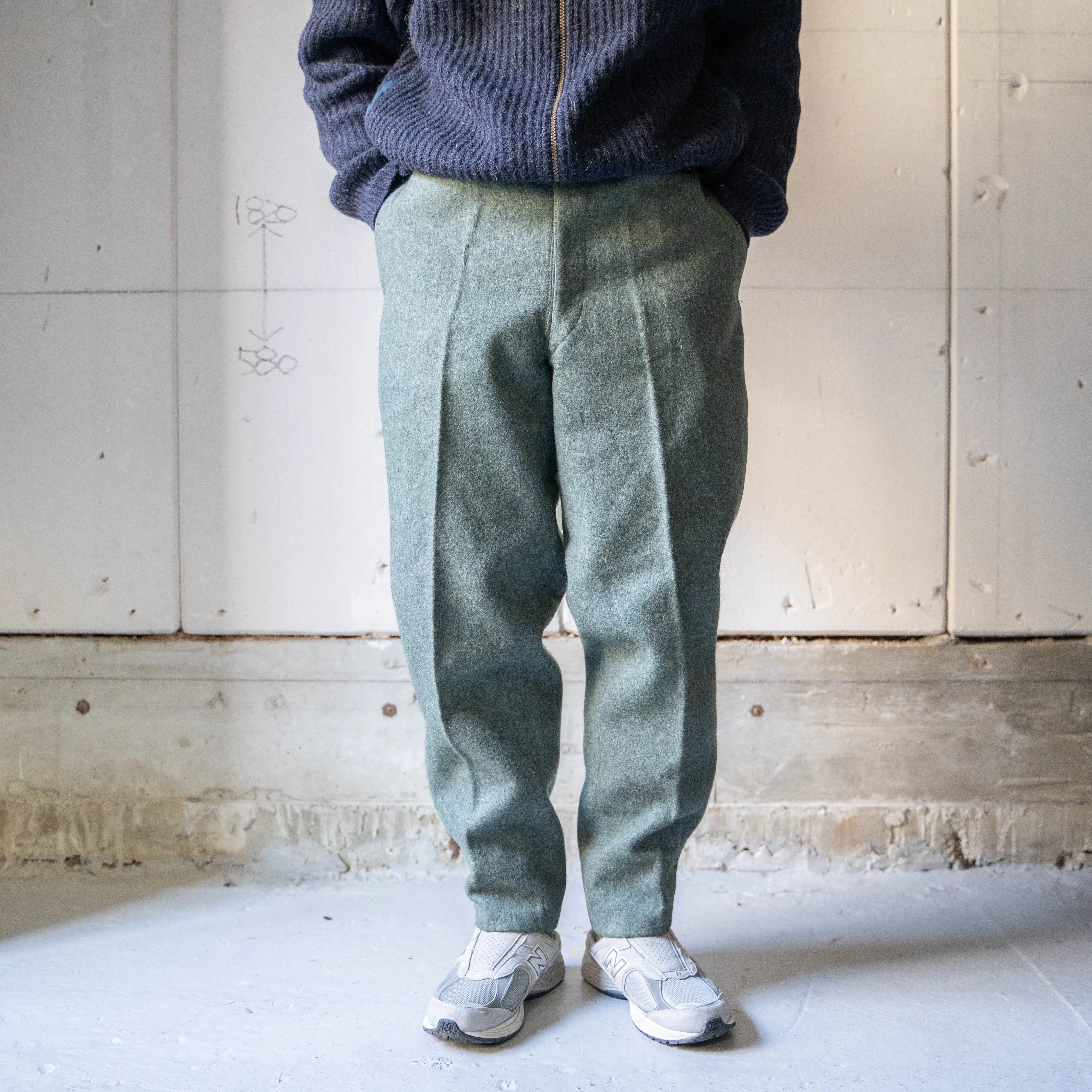 1940-50s Swiss military side line wool pants "early model""dead stock"