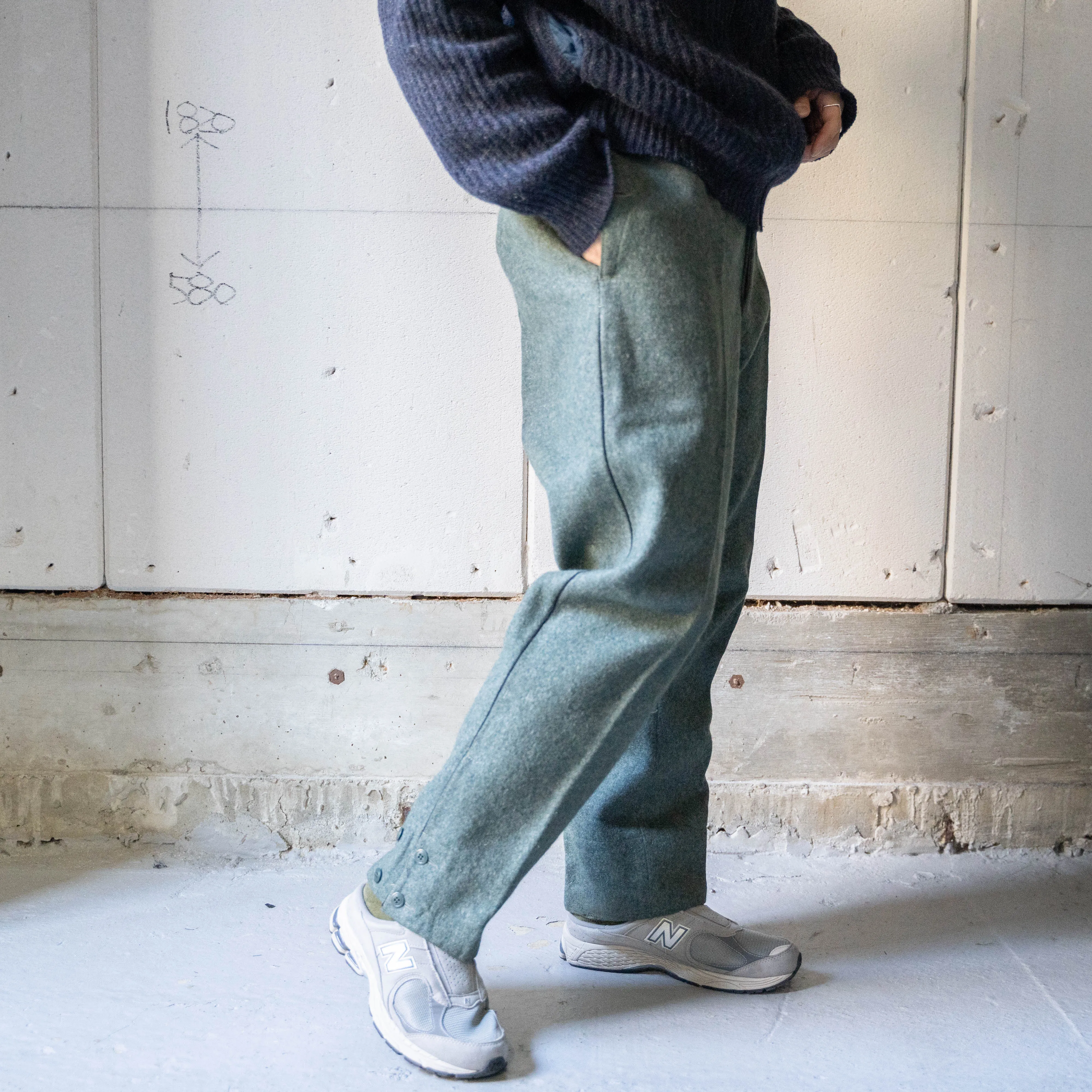 1940-50s Swiss military side line wool pants "early model""dead stock"