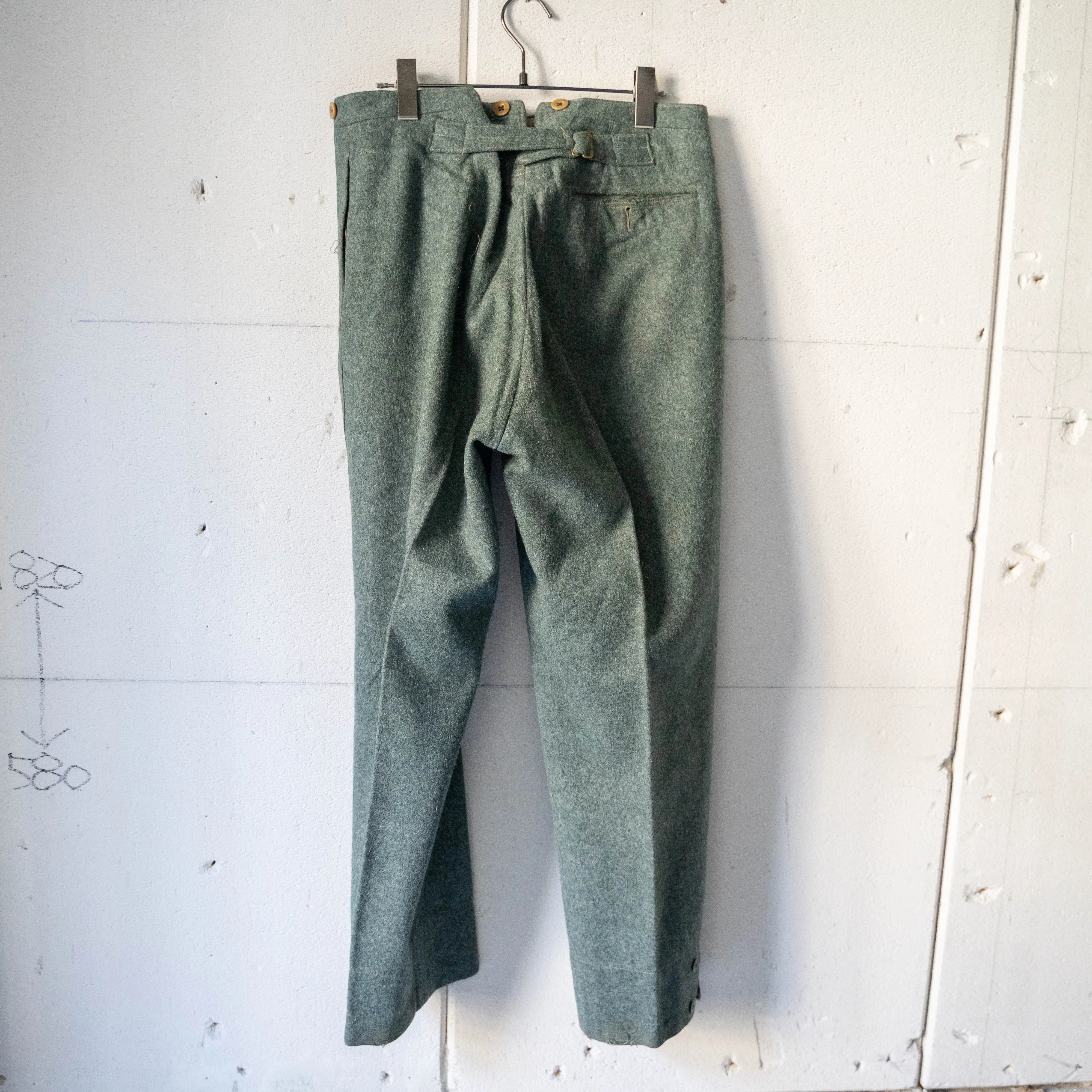 1940-50s Swiss military side line wool pants "early model""dead stock"