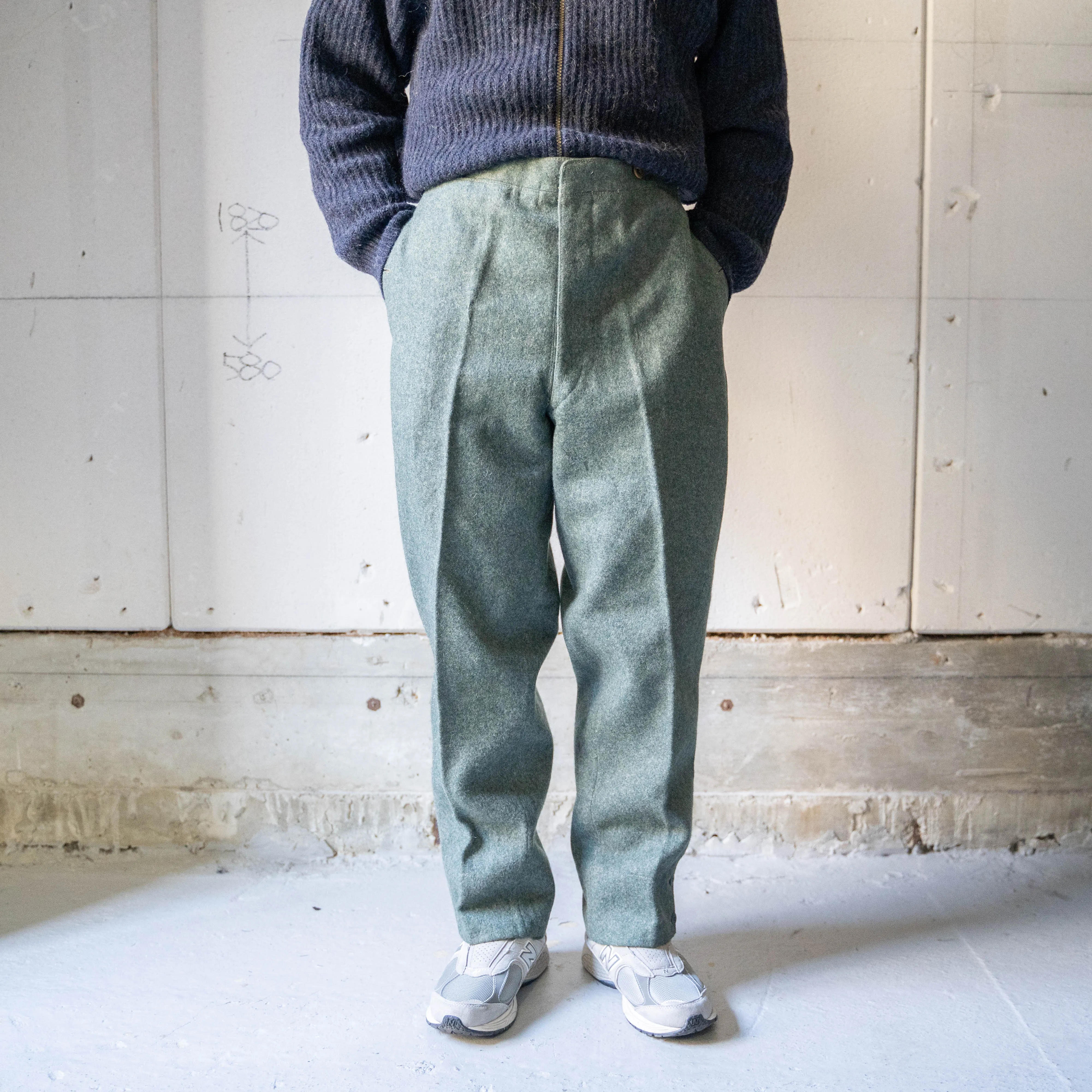 1940-50s Swiss military side line wool pants "early model""dead stock"