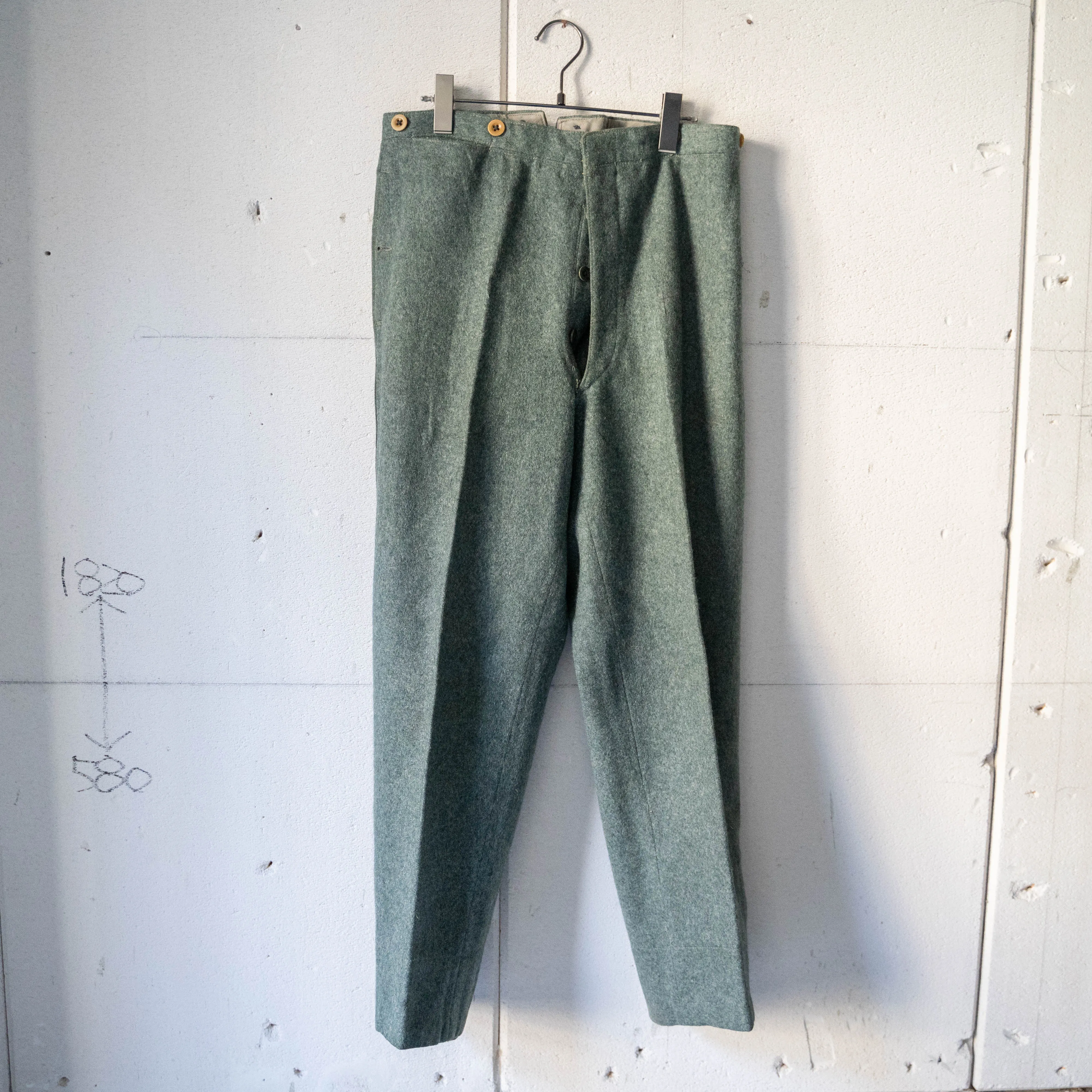 1940-50s Swiss military side line wool pants "early model""dead stock"