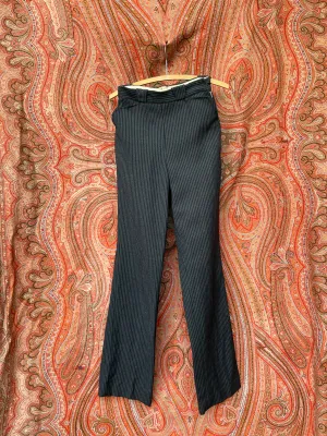 1950s Side Zip Western Pinstripe Wool Trousers