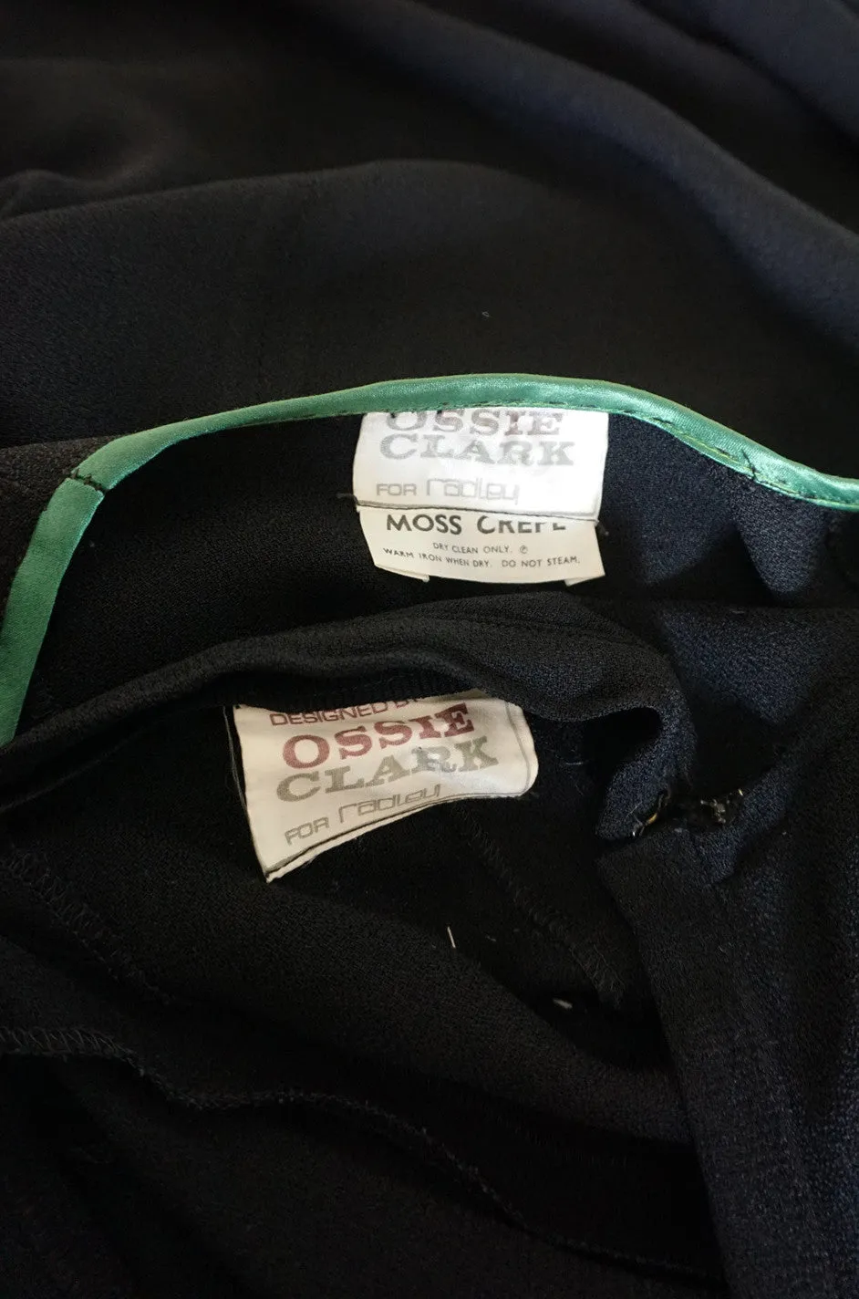 1970s Green Trim Ossie Clark Moss Crepe Trouser Suit