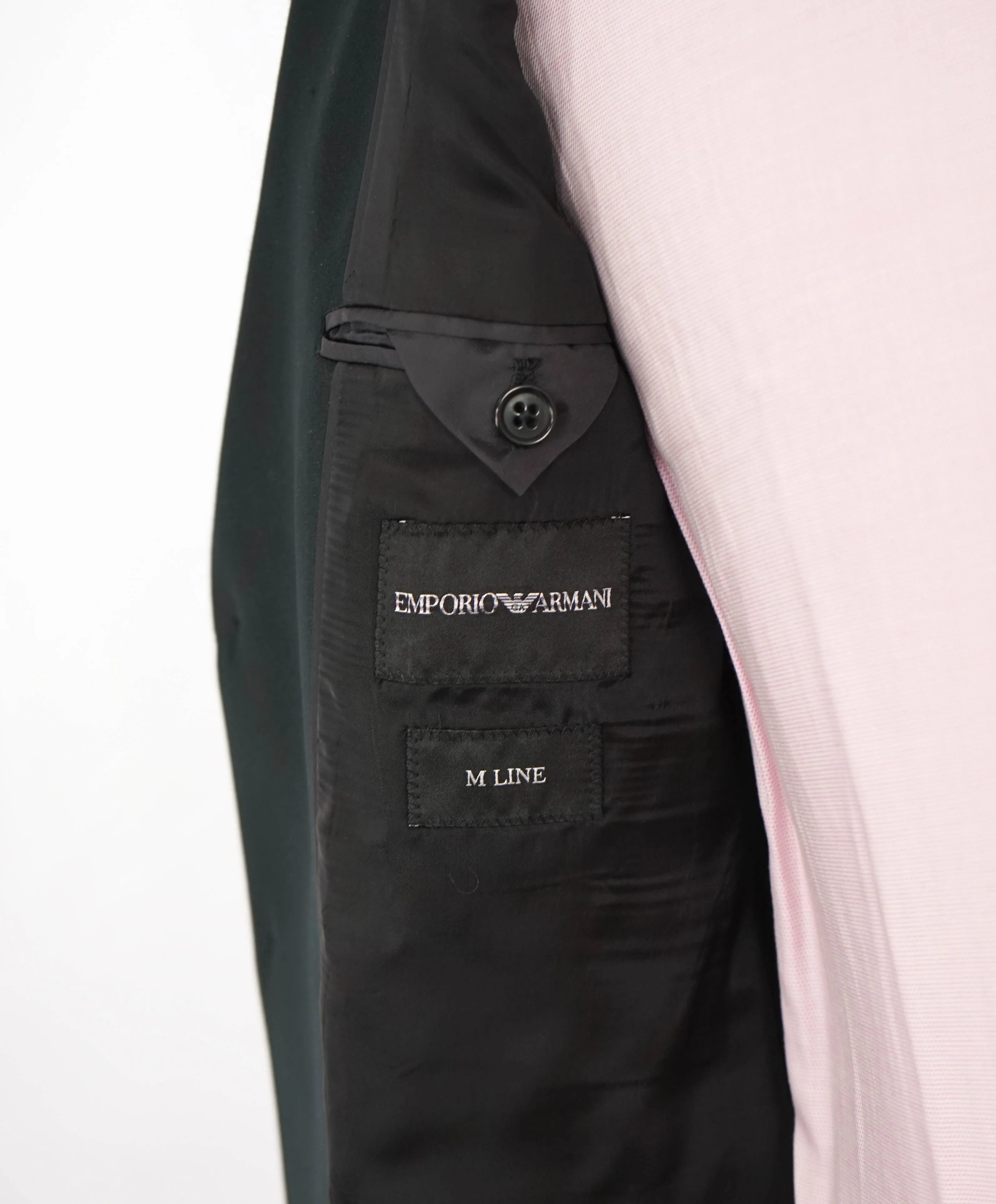 $1,995 EMPORIO ARMANI - “M LINE” 1-Btn Peak Lapel Tuxedo Suit - 40S