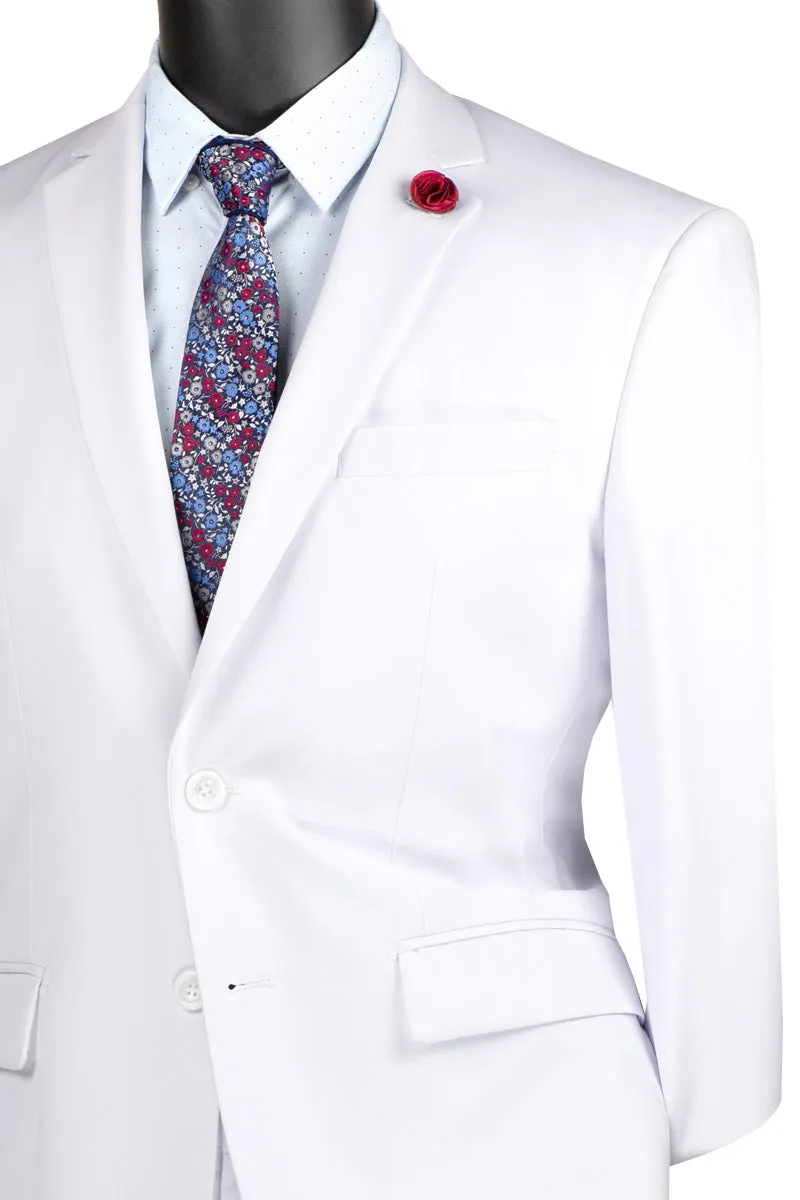 2 Piece Suit with 2″ Adjustable Waist Band (White) F-2C900