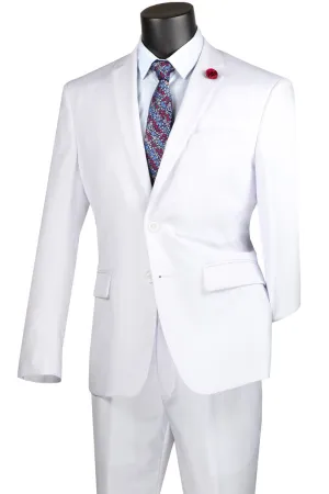 2 Piece Suit with 2″ Adjustable Waist Band (White) F-2C900