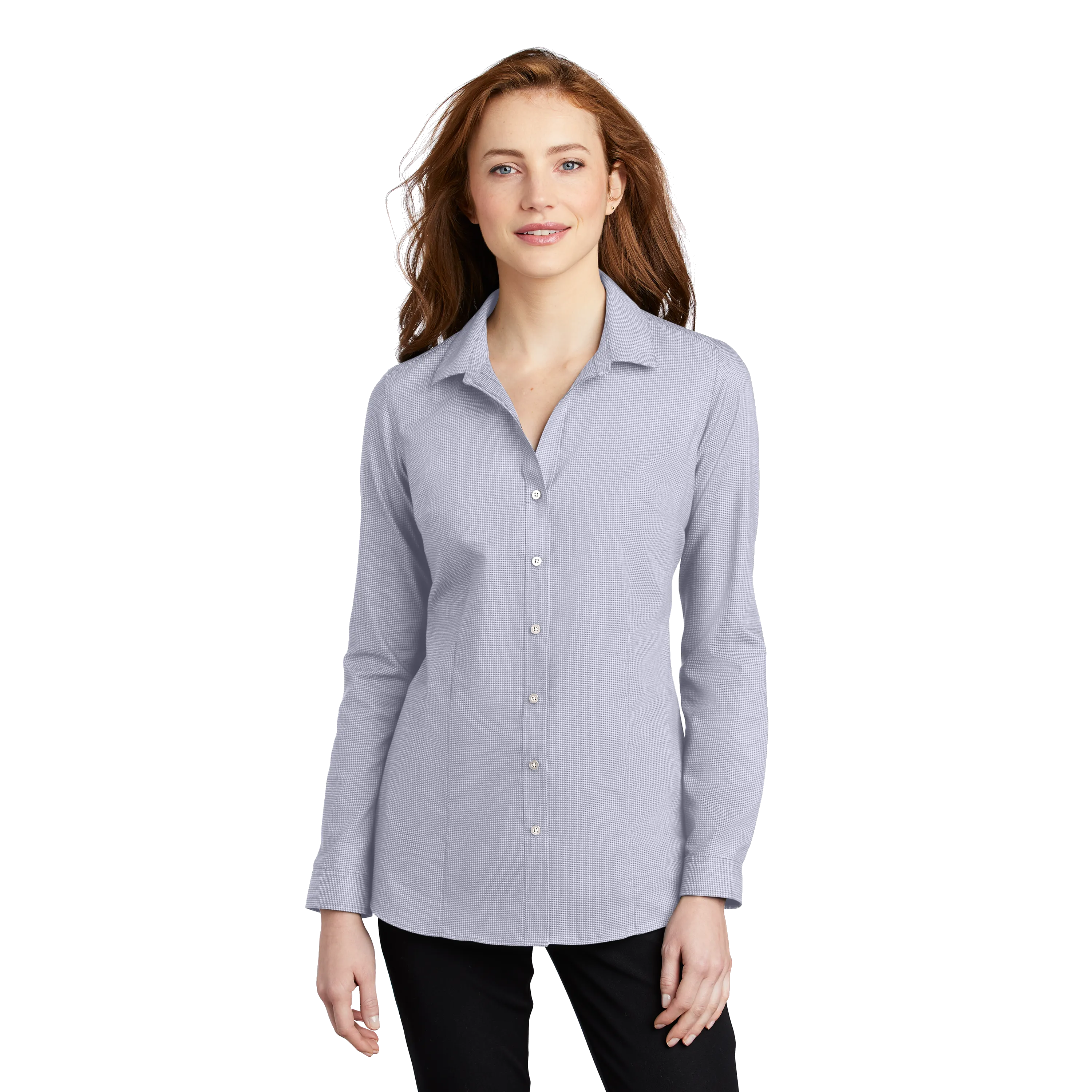 A2011W Ladies Pincheck Easy Care Shirt