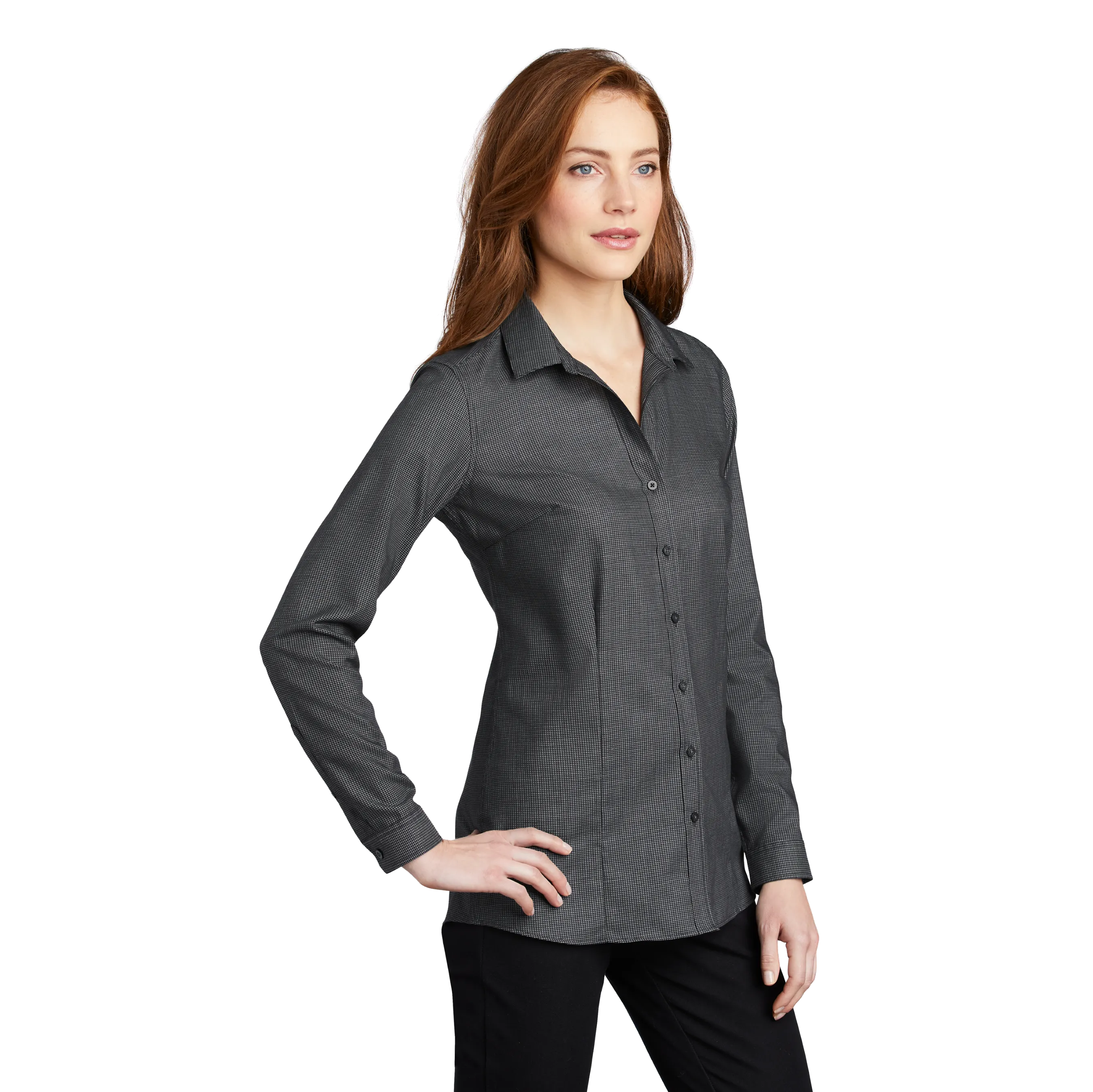 A2011W Ladies Pincheck Easy Care Shirt