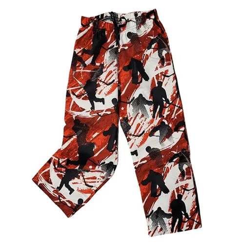 ADULT SLEEP PANTS HOCKEY RED
