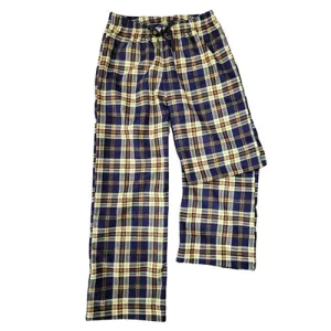 ADULT SLEEP PANTS NAVY TAN PLAID