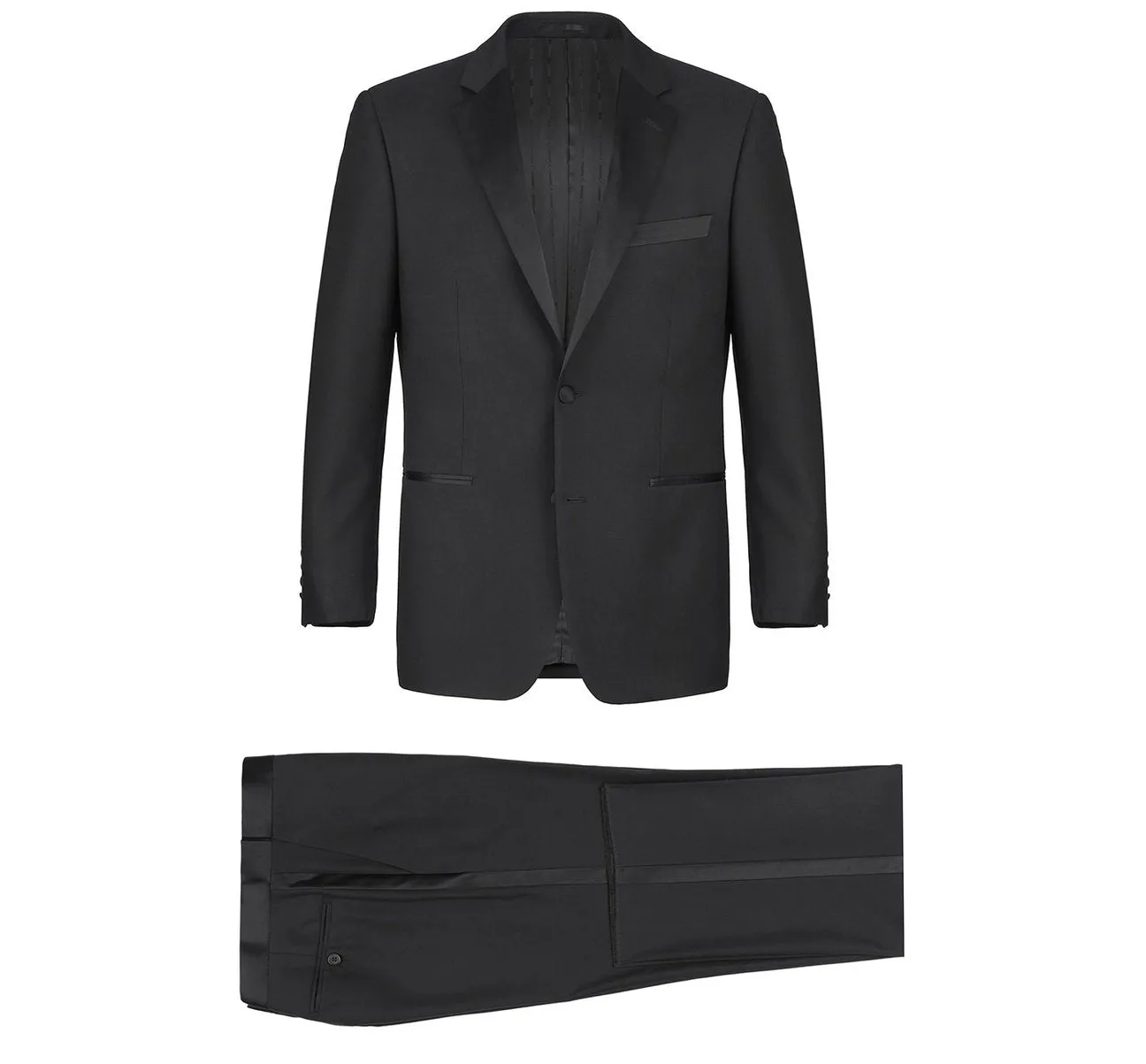 Alessandro Vitello by Renoir Satin Slim Fit Notched Lapel 2-Piece Tuxedo Suit RI201-1