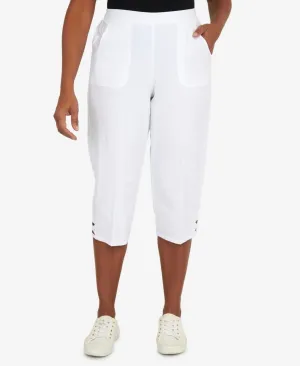 Alfred Dunner Womens Crisscross Strap Capri Pants 23902TR