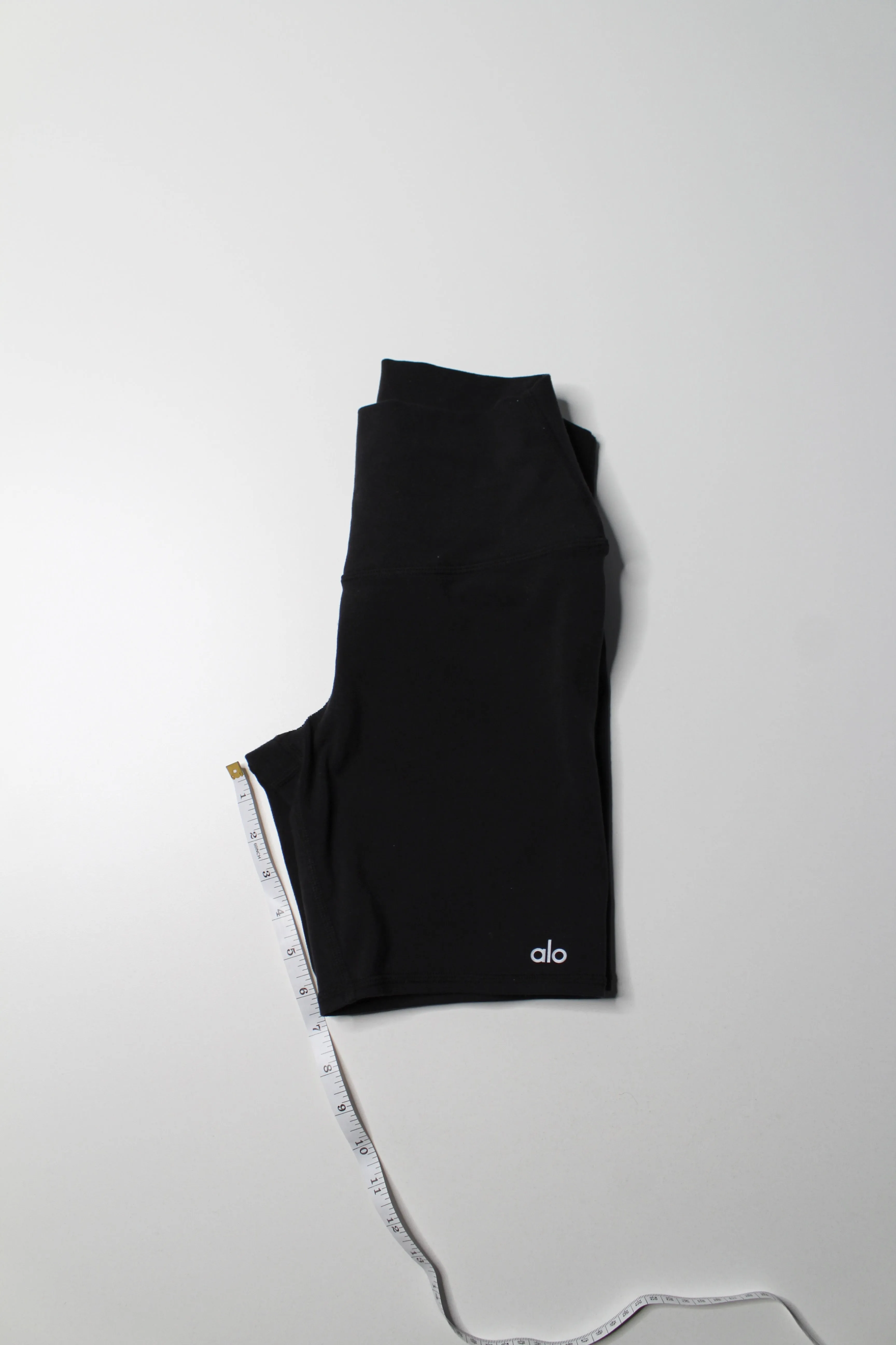 Alo Yoga black high rise biker shorts, size small (7")