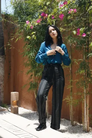 Anderson Pants - Pinstripe Linen