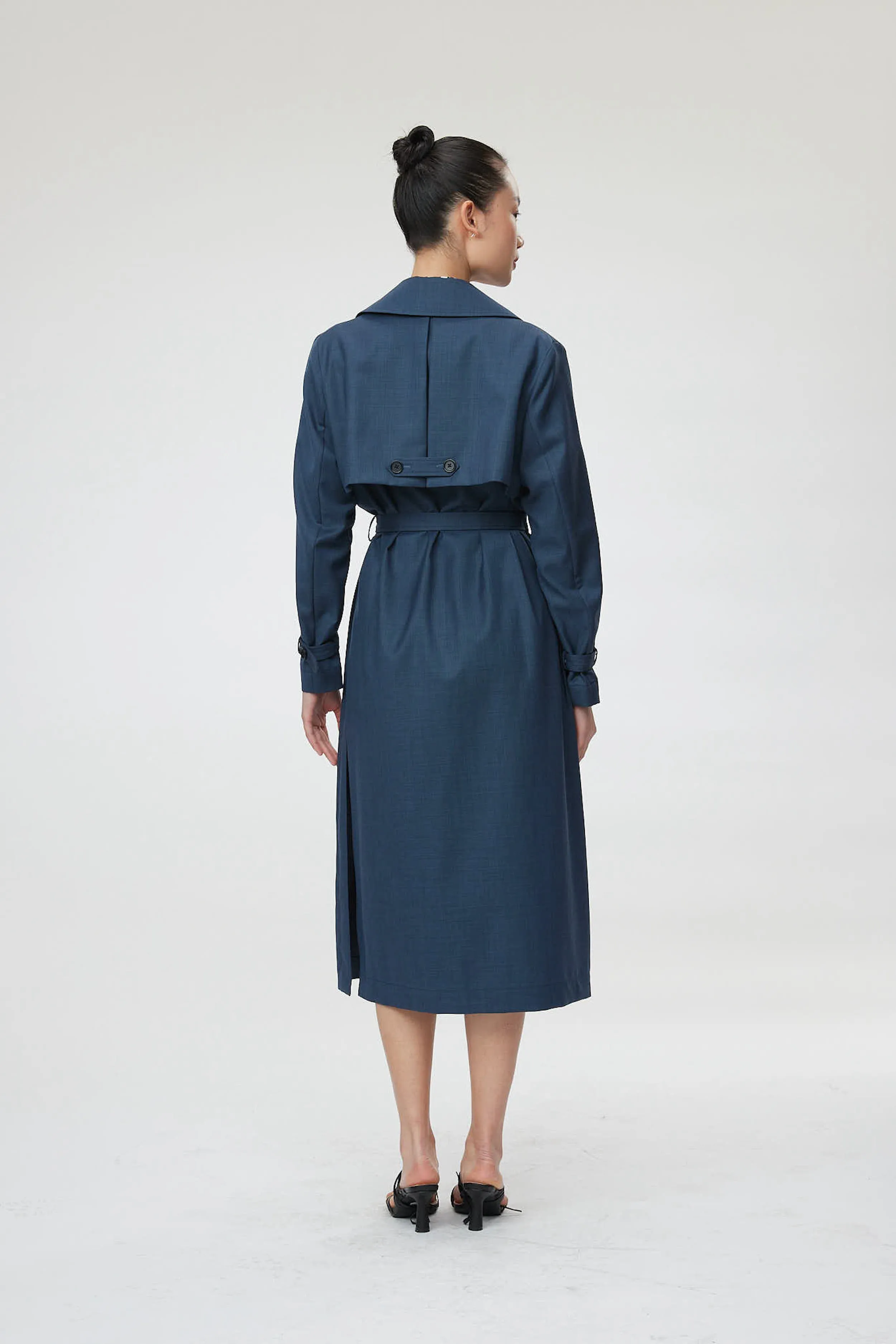 Andria Coat - Light trench  in navy twill