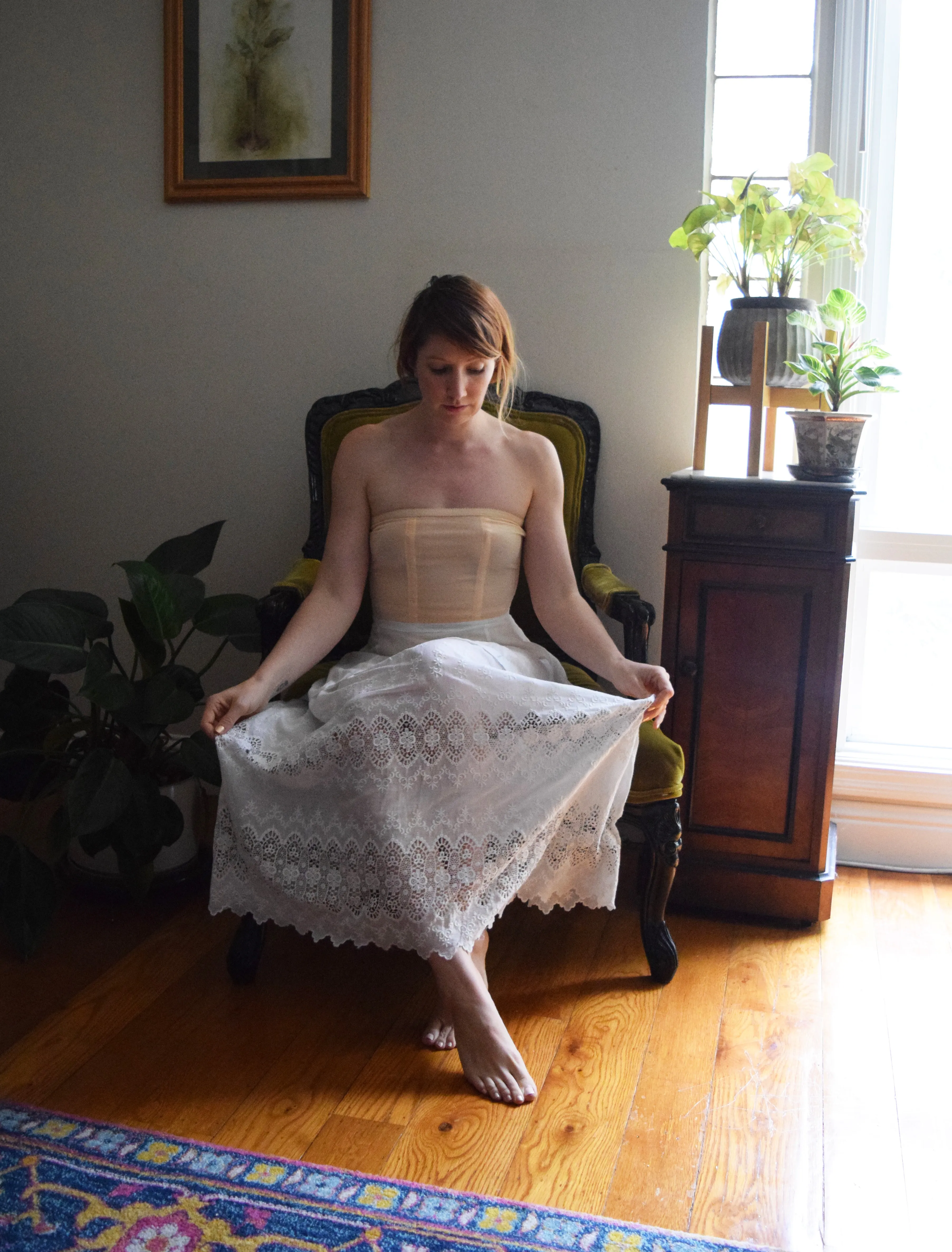 Antique petticoat skirt . Edwardian era fashion. 32 waist