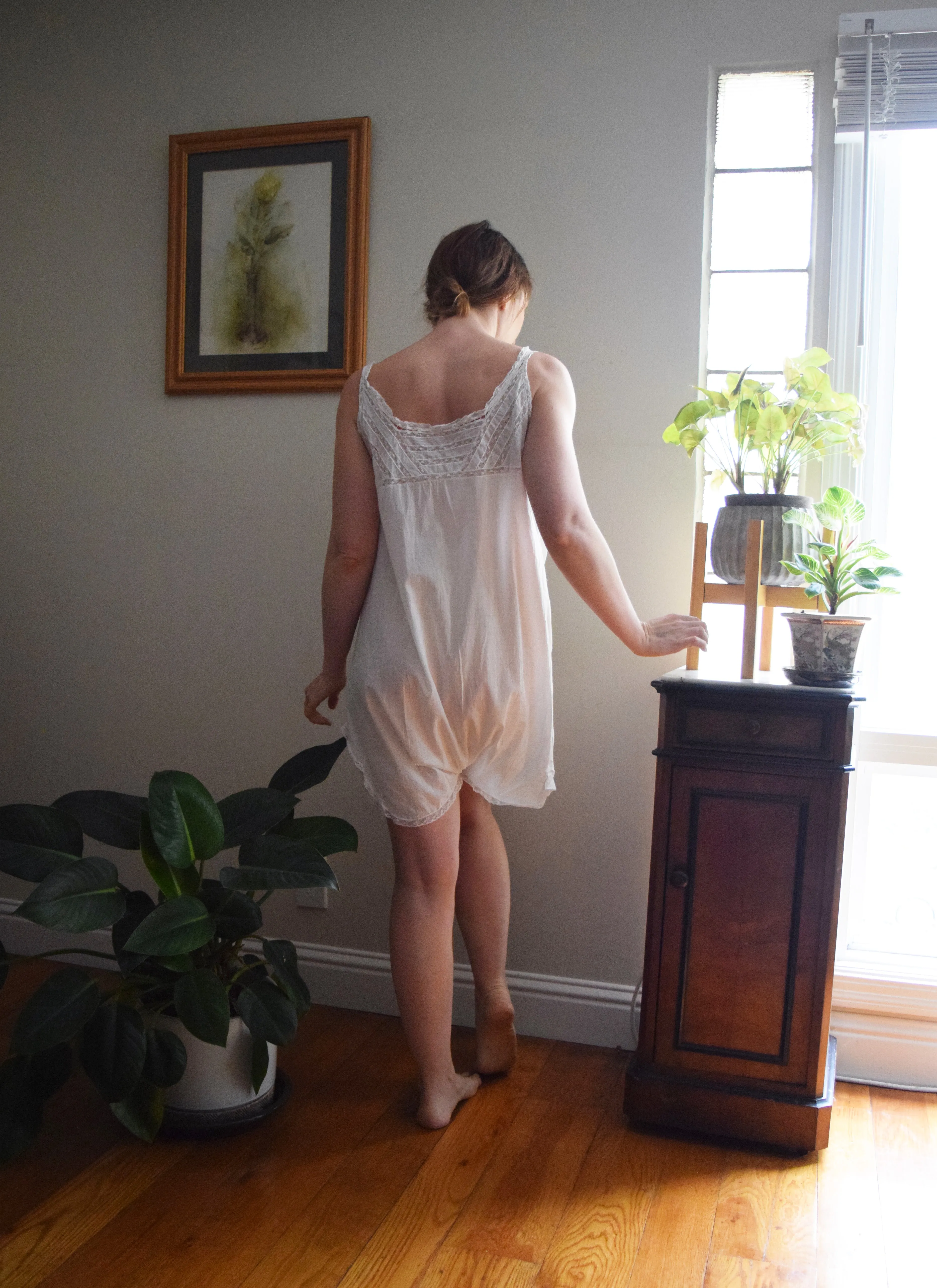 Antique step in . 1910s 1920s romper . size xs to s/m