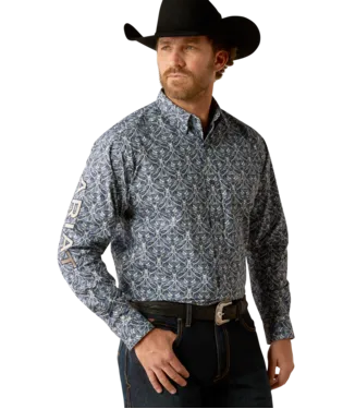 Ariat Men's Blue and Tan Team Orlando Classic Fit Shirt