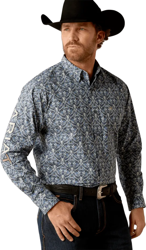 Ariat Men's Blue and Tan Team Orlando Classic Fit Shirt