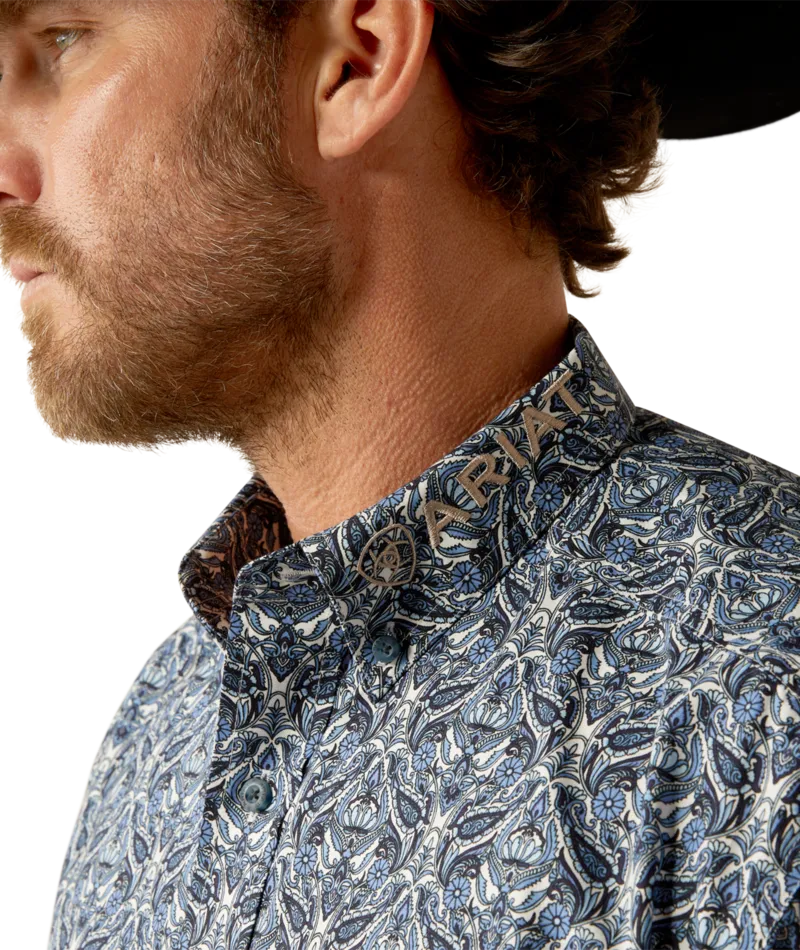 Ariat Men's Blue and Tan Team Orlando Classic Fit Shirt
