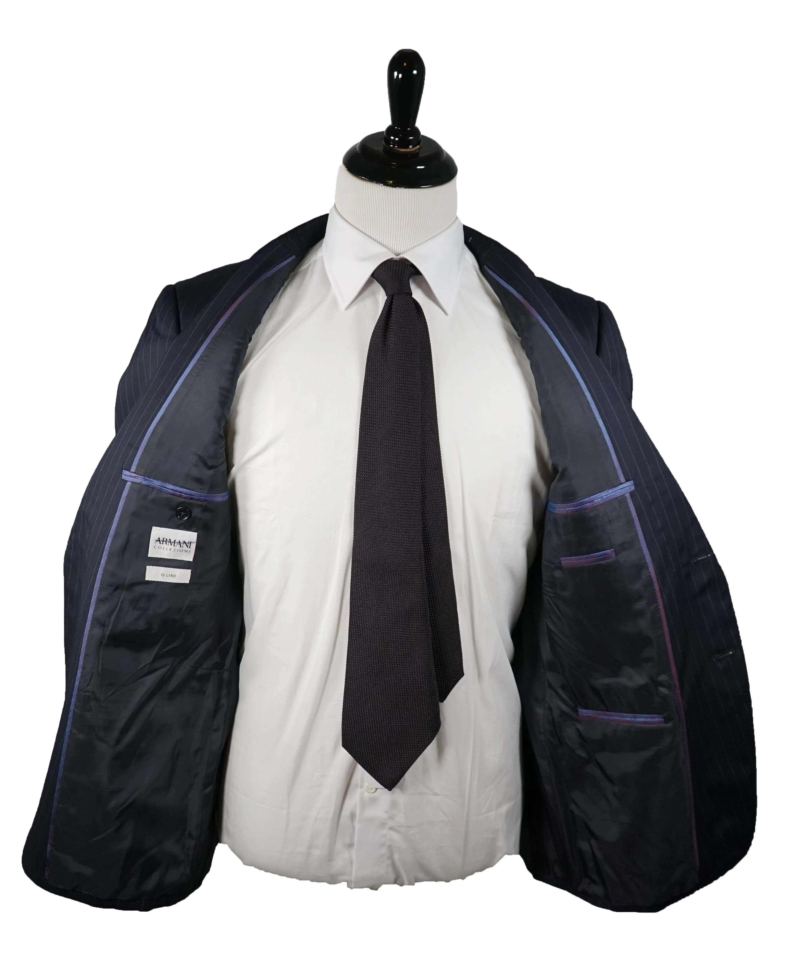 ARMANI COLLEZIONI - “G Line” Pinstripe Navy Suit - 40R
