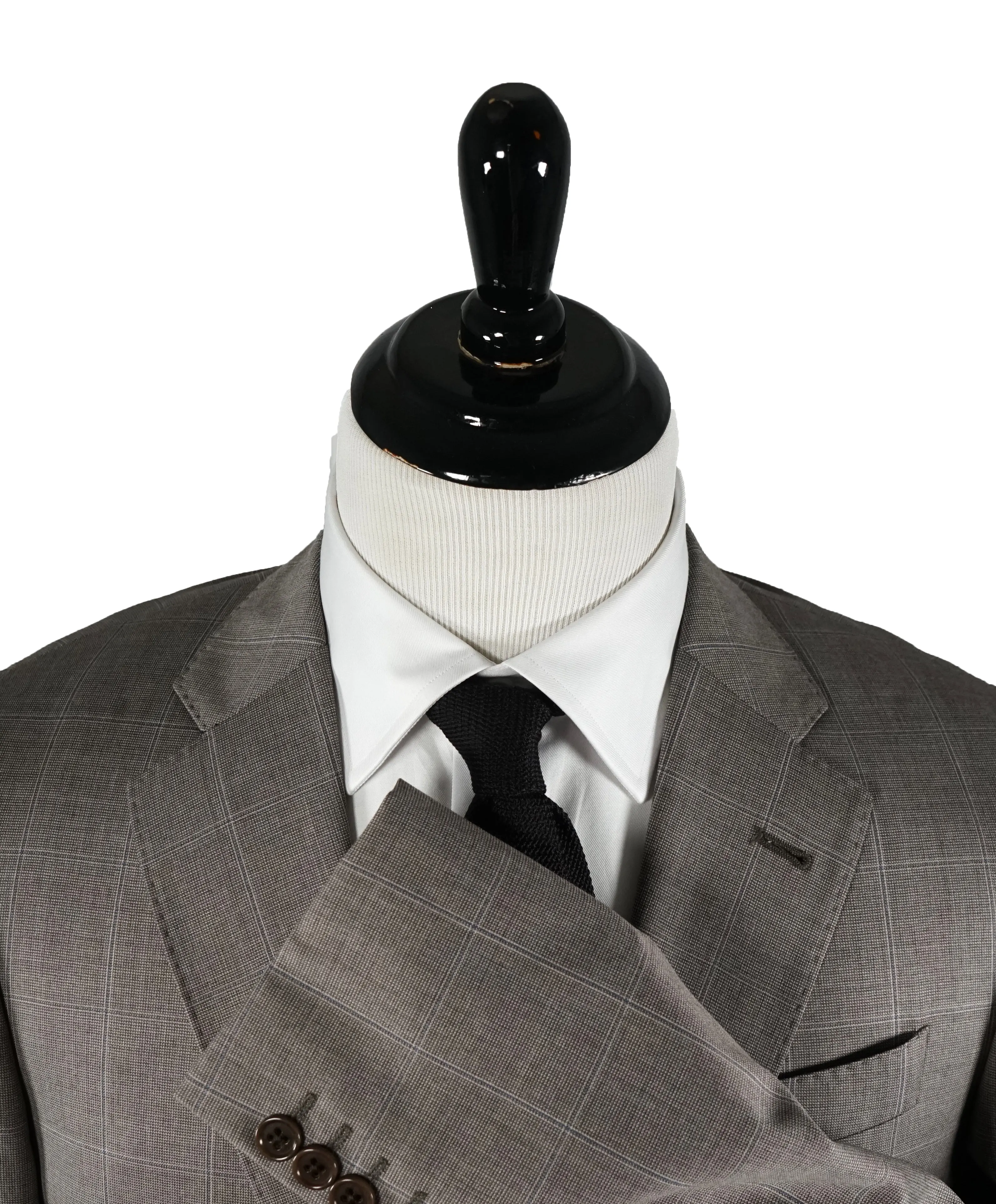 ARMANI COLLEZIONI - Gray & Brown Blue Windowpane Suit “G Line” - 42R