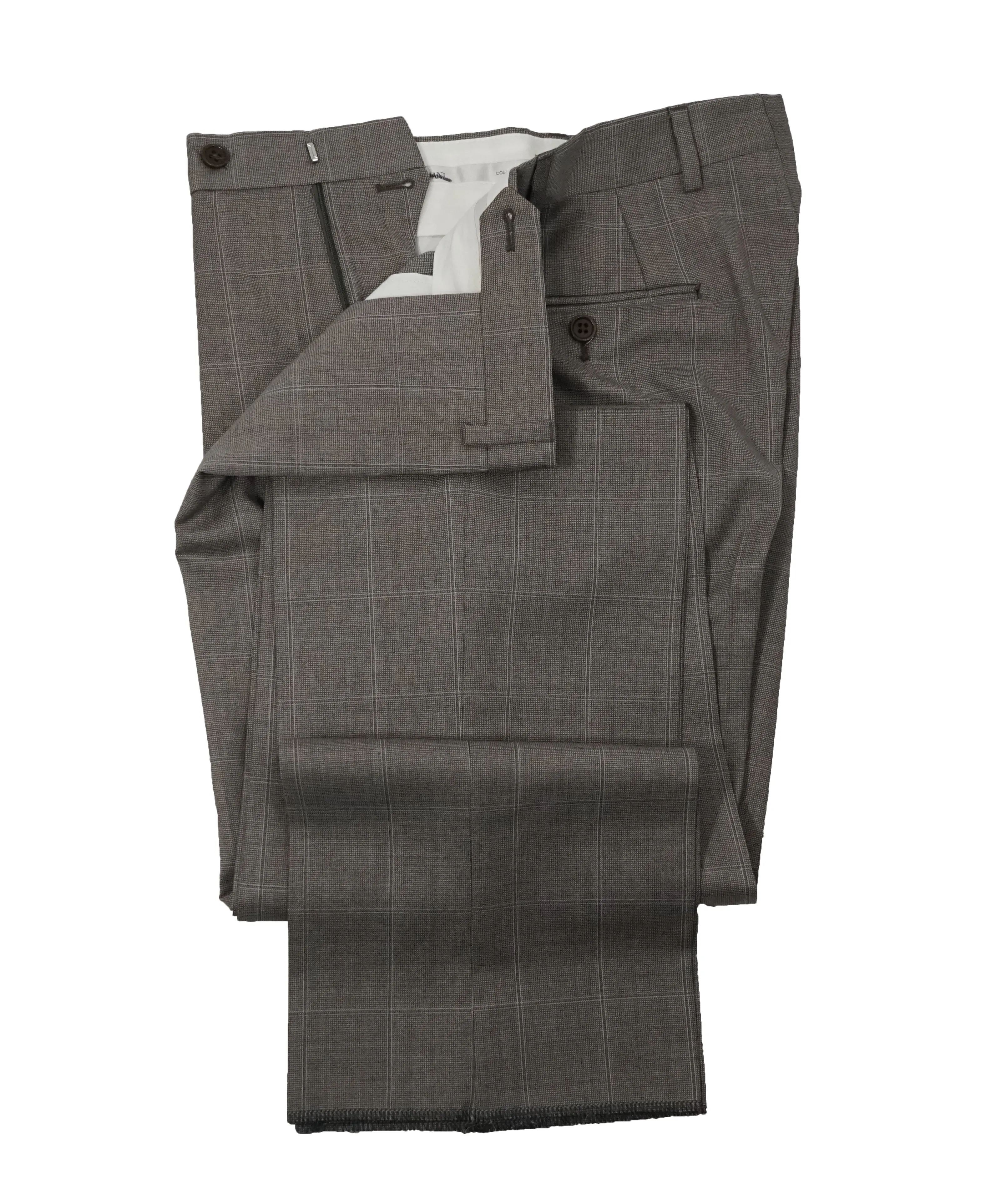 ARMANI COLLEZIONI - Gray & Brown Blue Windowpane Suit “G Line” - 42R