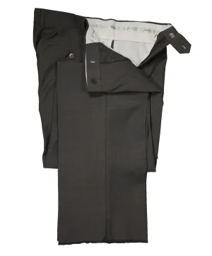 ARMANI COLLEZIONI - Gray Olive Textured Flat Front Dress Pants - 31W