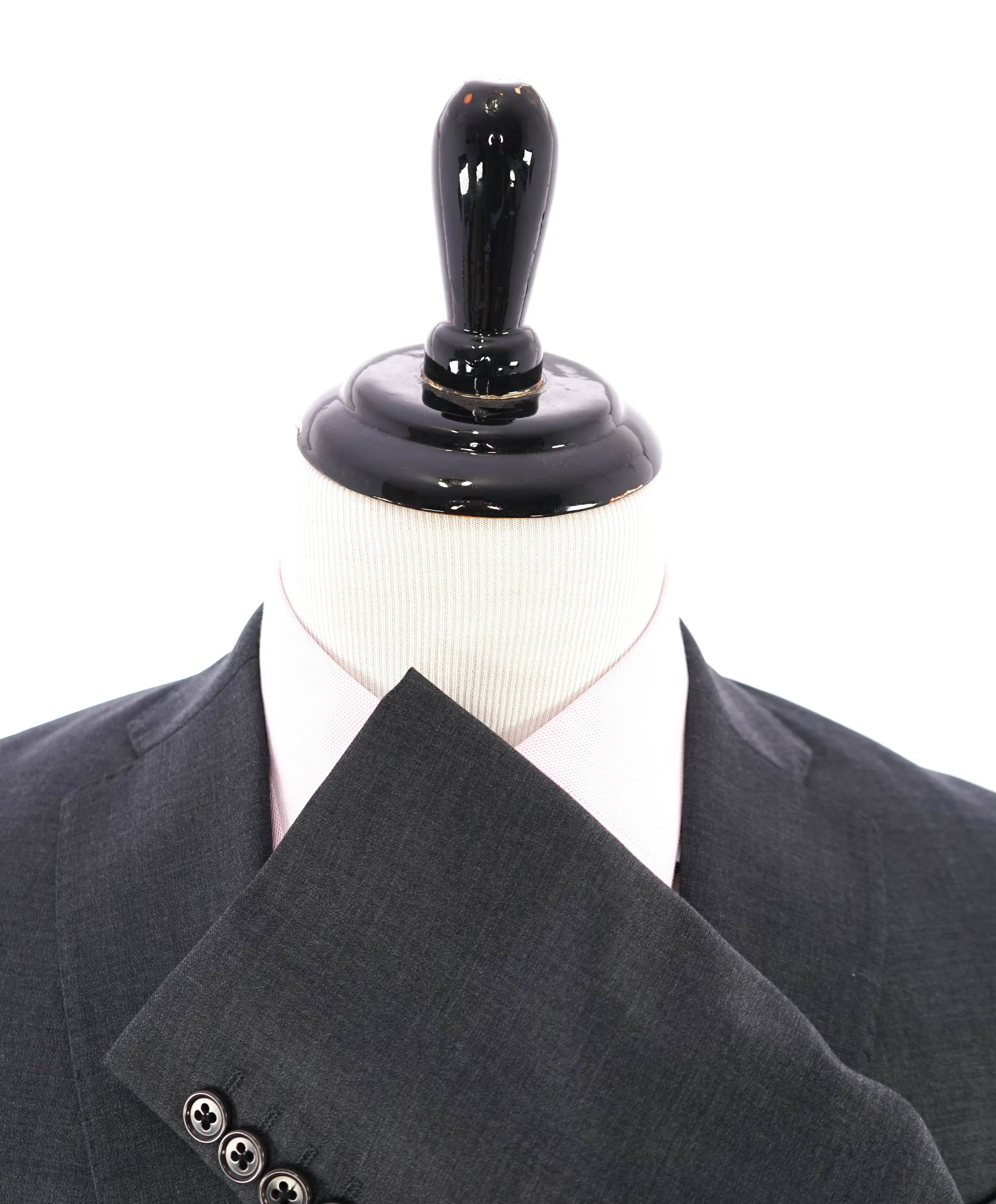 ARMANI COLLEZIONI - Solid Gray Wool Suit W Pick Stitch Detail - 36R