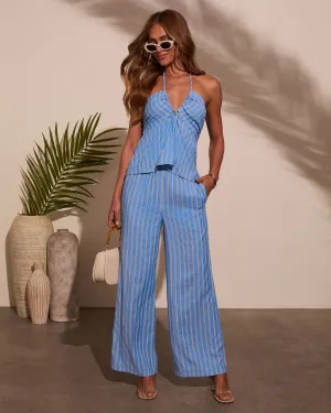 Ashton Pinstripe Wide Leg Pants