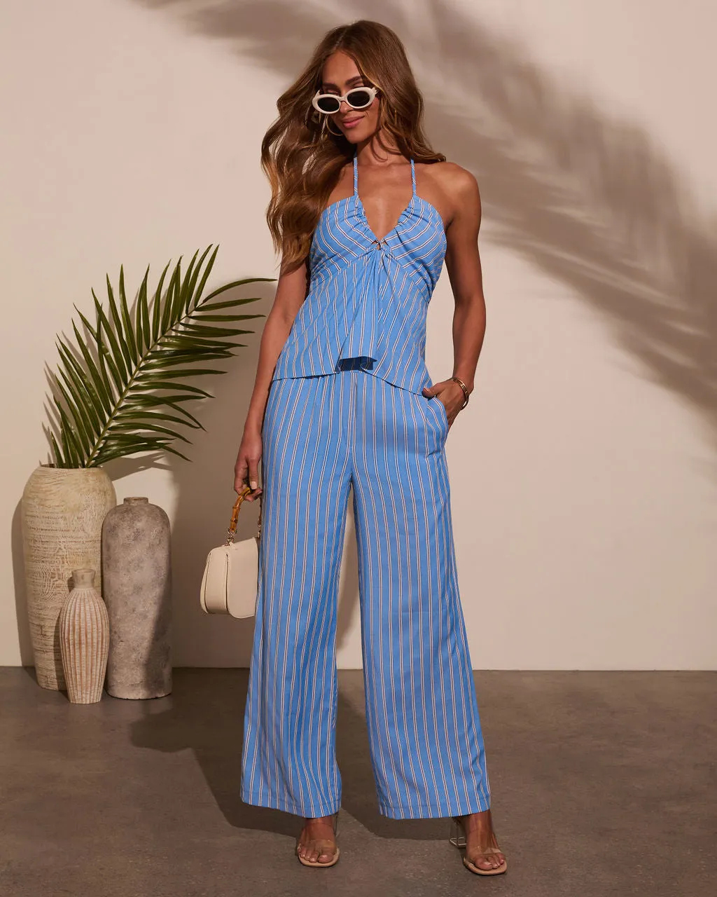 Ashton Pinstripe Wide Leg Pants