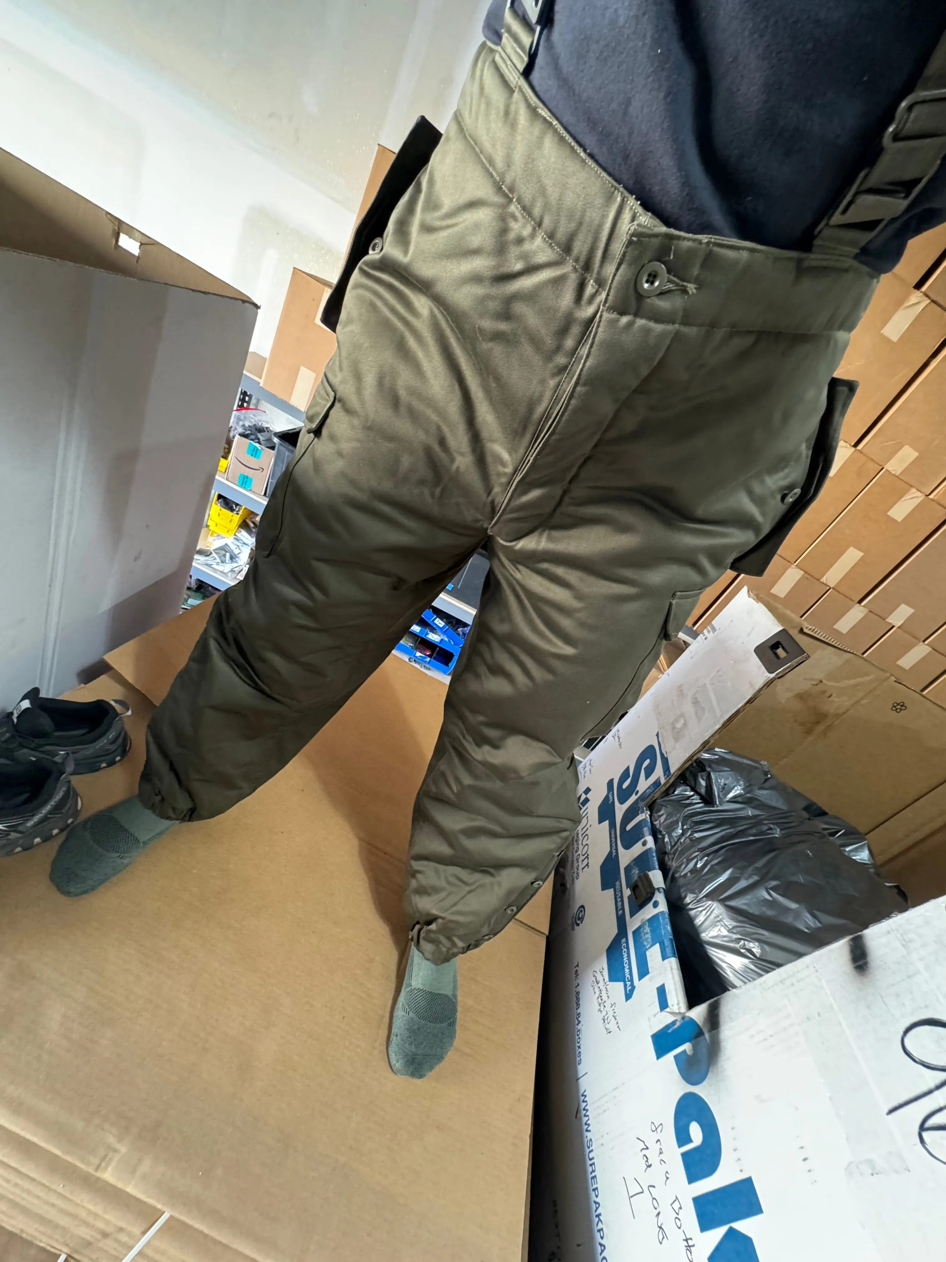 Austrian Military OD Winter Pants w/ Suspenders - Like New