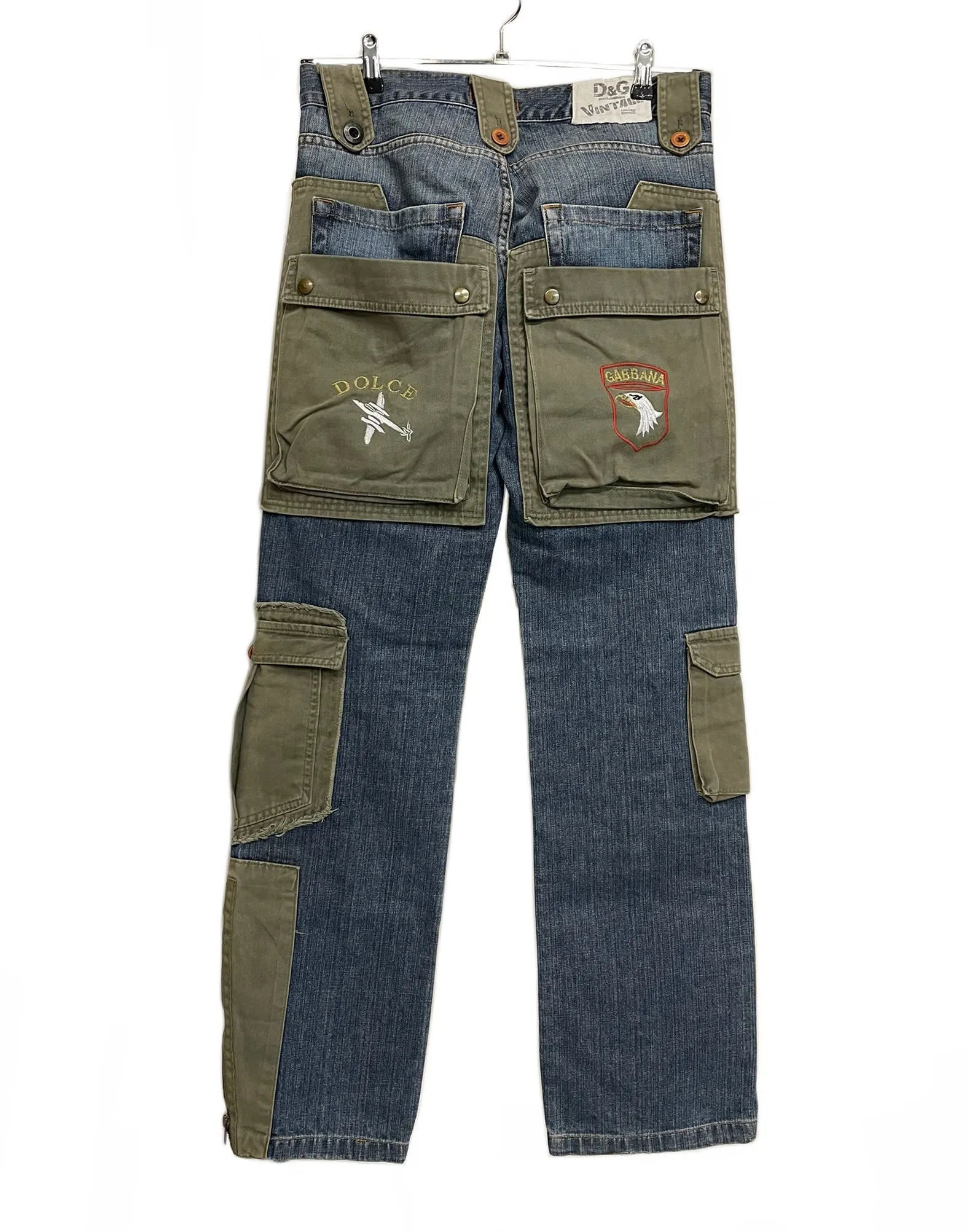 AW2005 Dolce & Gabbana patchwork cargo Denim