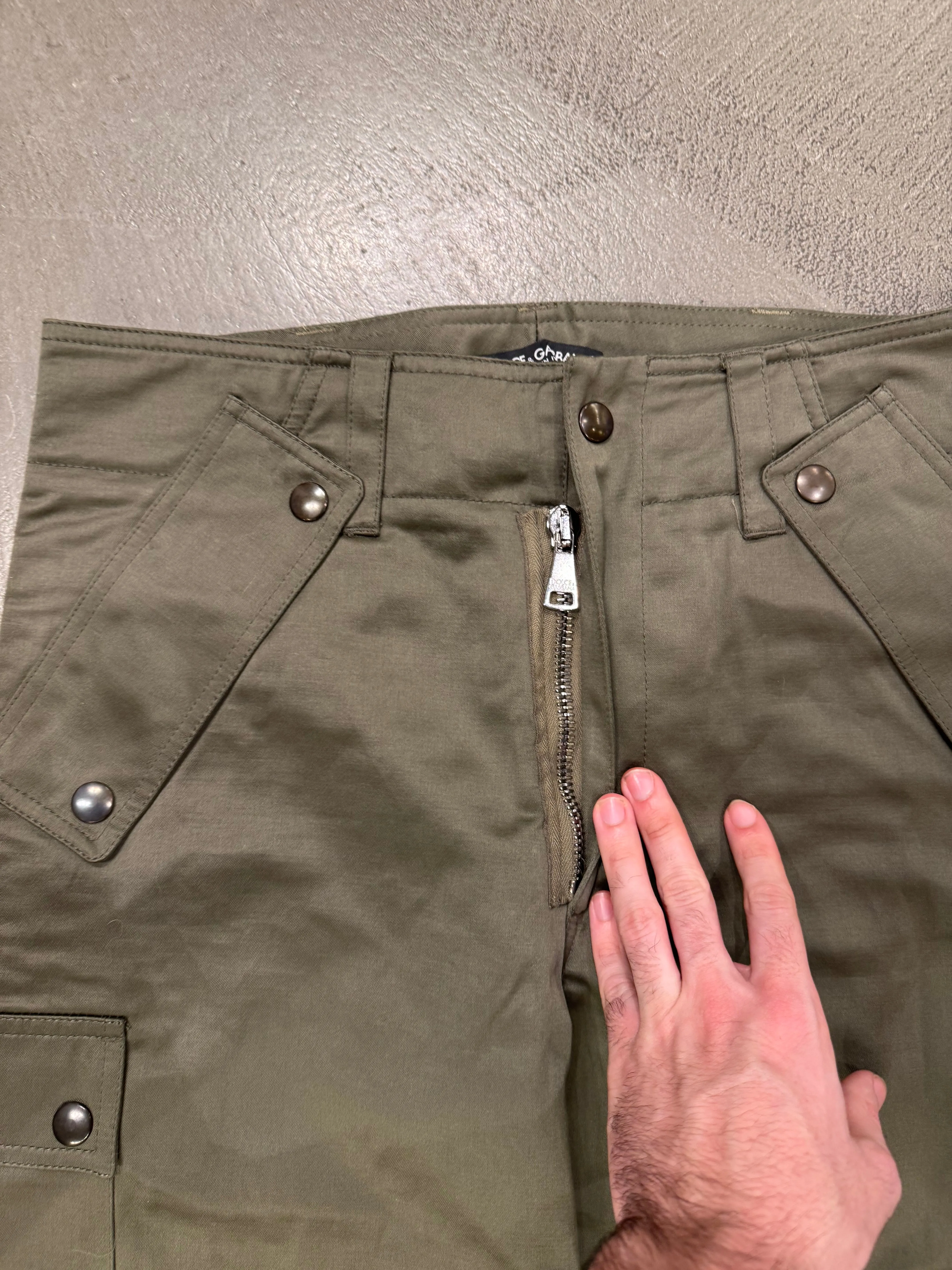 A/W2008 Dolce & Gabbana double zip military cargo pants
