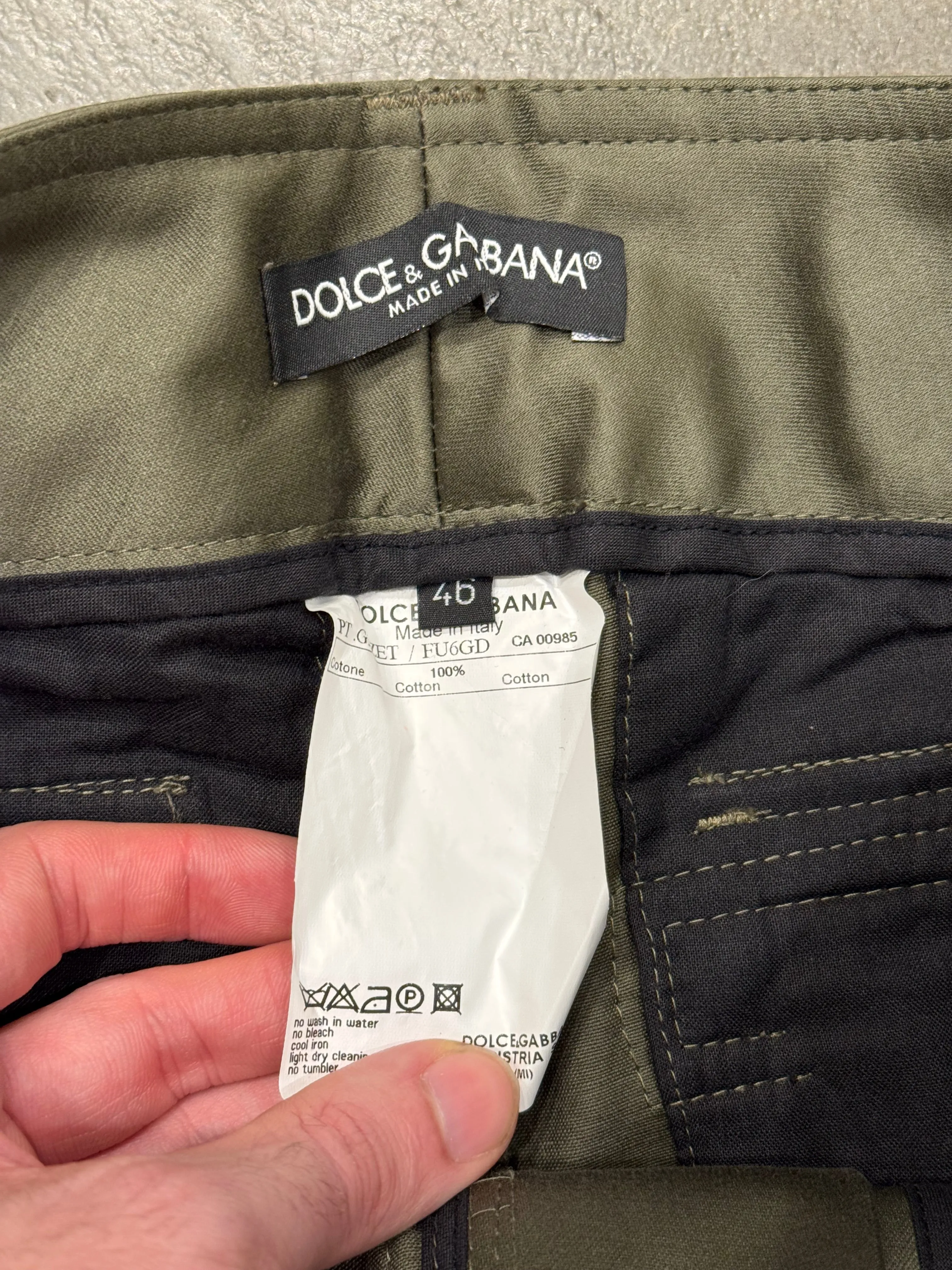 A/W2008 Dolce & Gabbana double zip military cargo pants