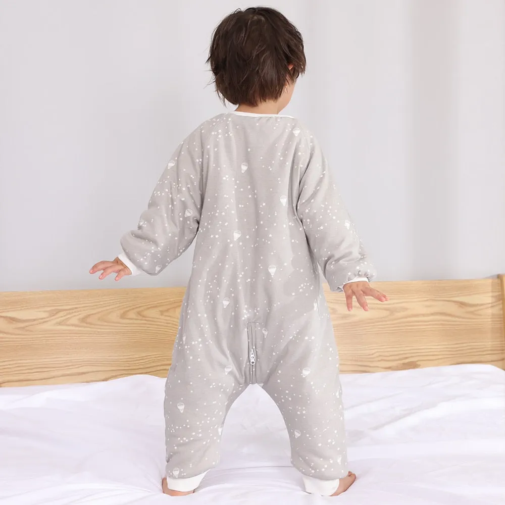 Baby Sleeping Bag Cute Flowers Print Toddler Sleepwear Walk Play Pajamas 2.5Tog Thick Winter Keep Warm Sleepsack 1-4 Years