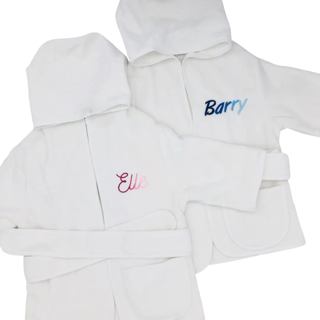 Baby/Kids White Cotton Terry Bathrobe