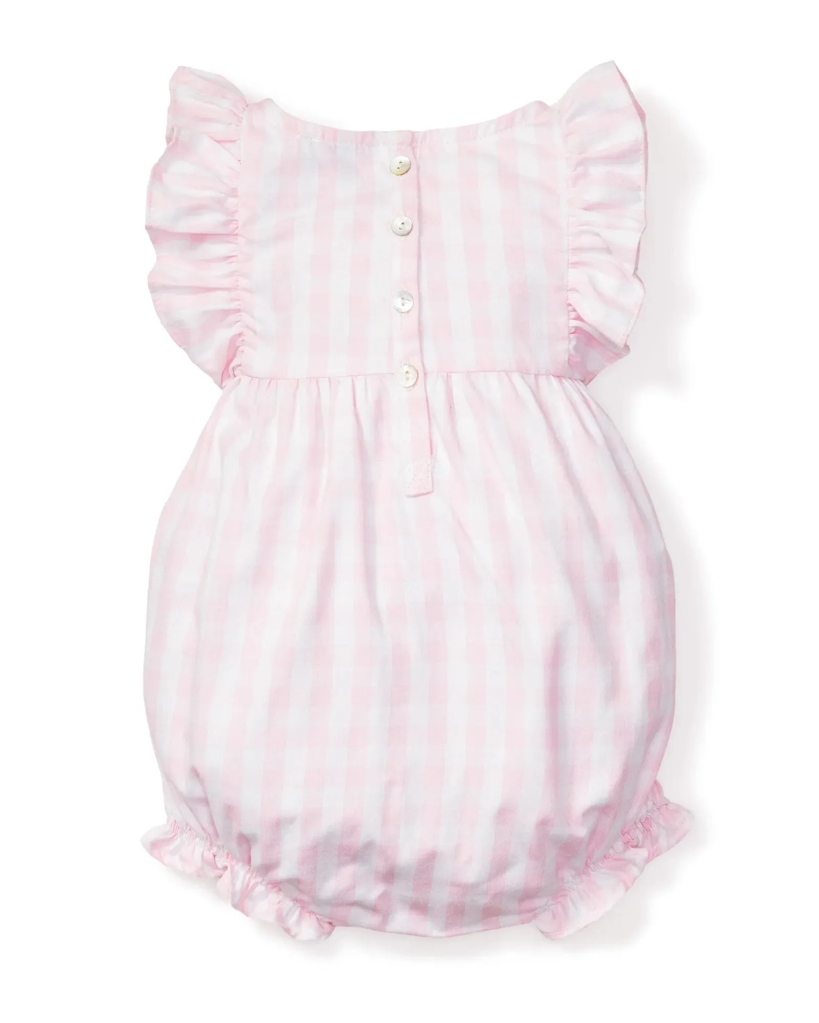 Baby's Ruffled Romper- Pink Gingham