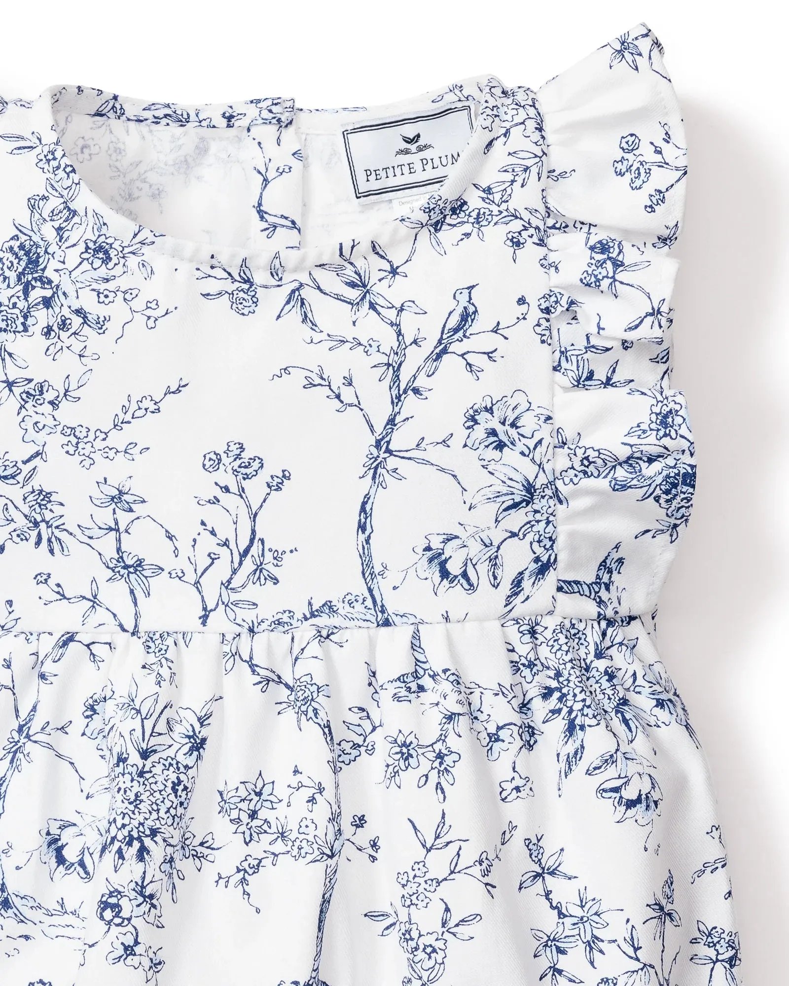 Baby's Twill Ruffled Romper- Timeless Toile