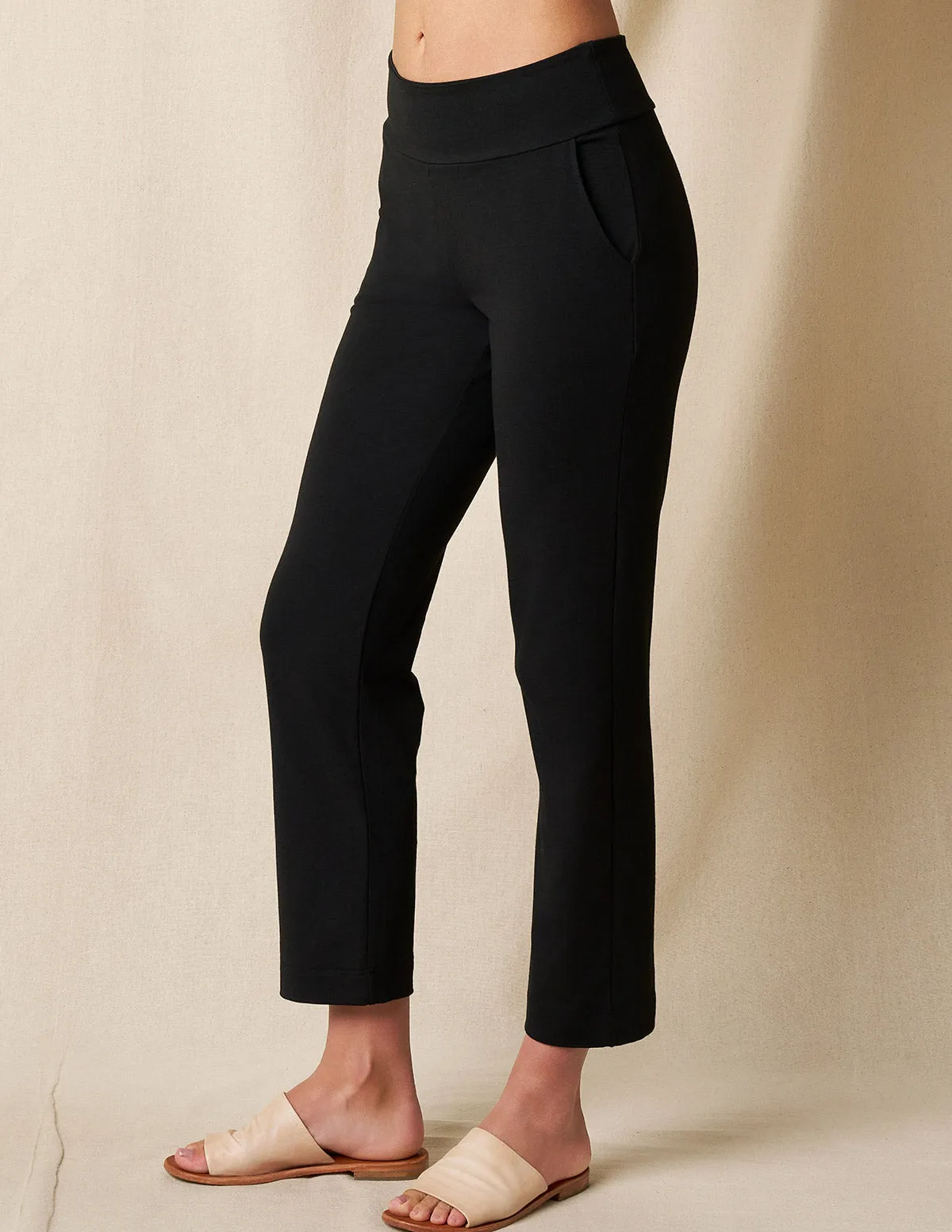 Bamboo / Organic Cotton Flat Waist Ankle Pants