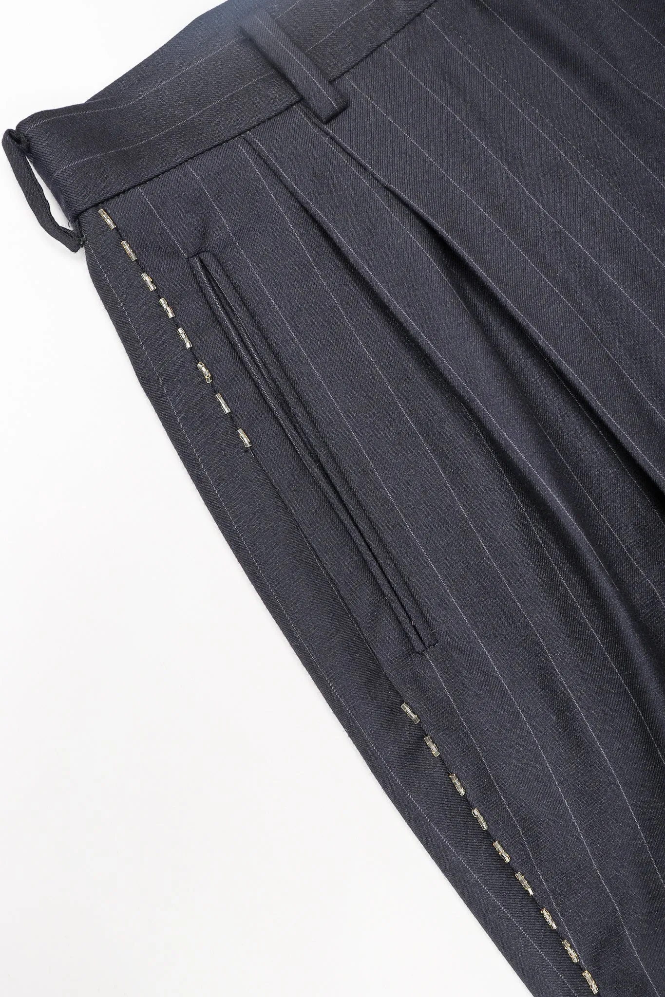 Bead-Tipped Pinstripe Suit