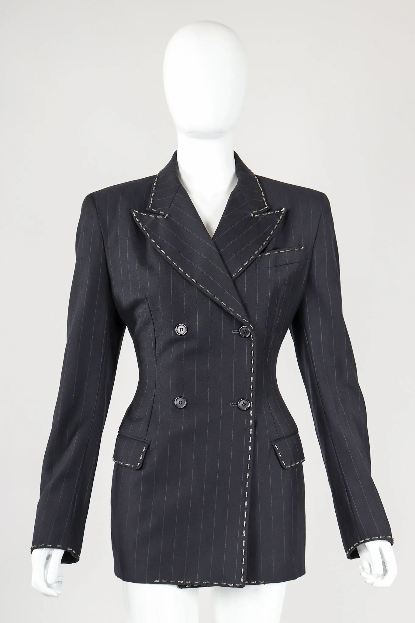 Bead-Tipped Pinstripe Suit