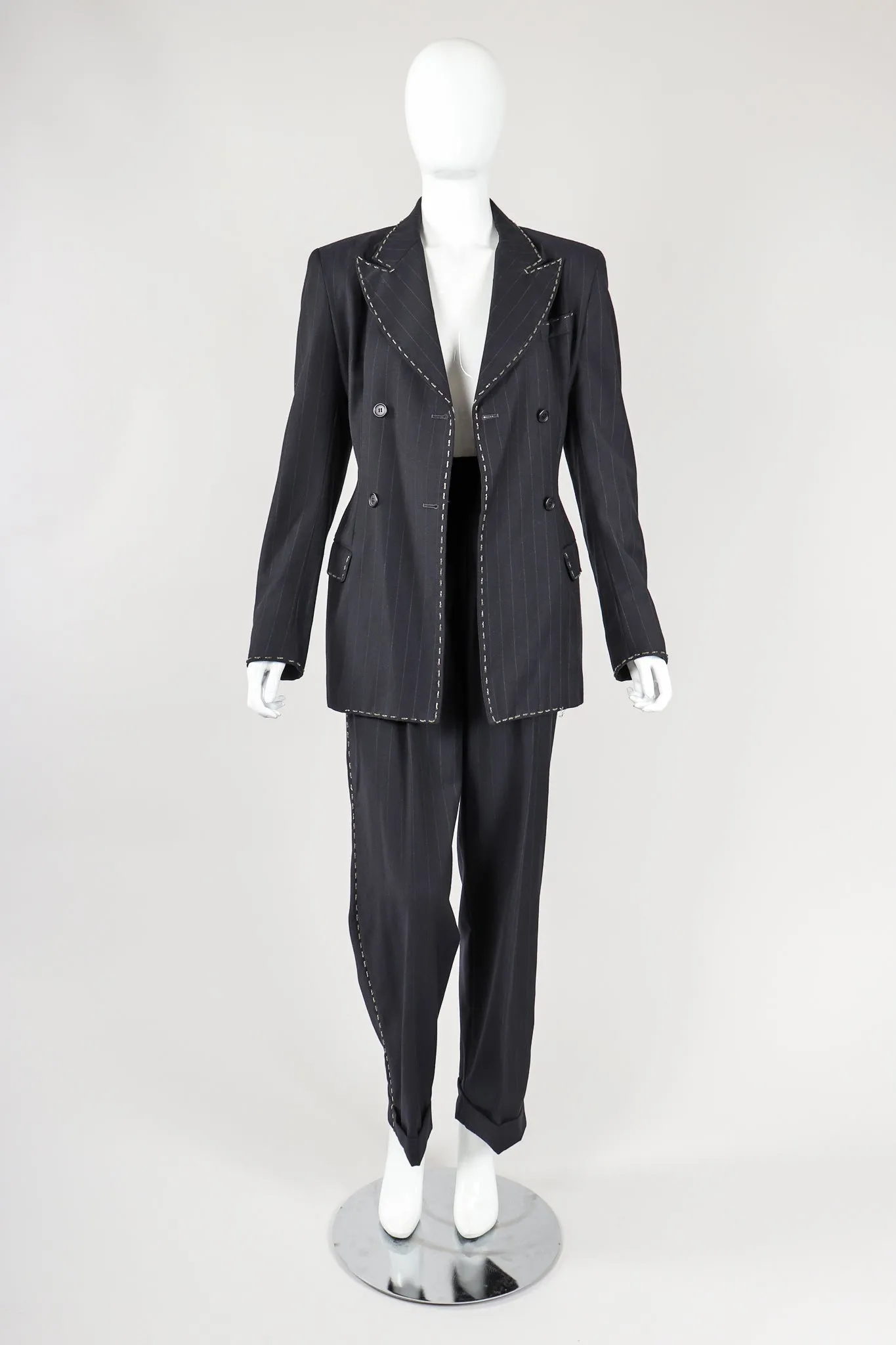 Bead-Tipped Pinstripe Suit