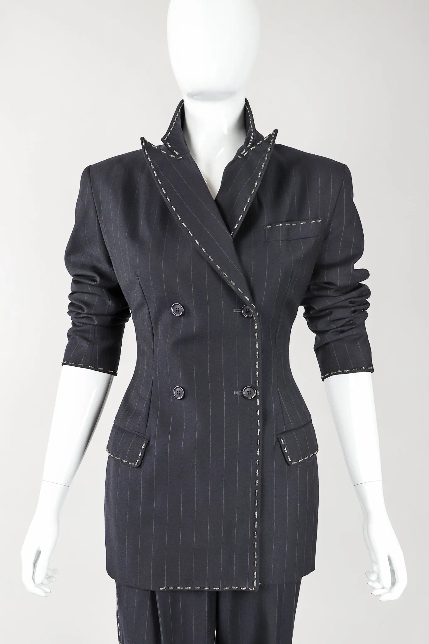 Bead-Tipped Pinstripe Suit