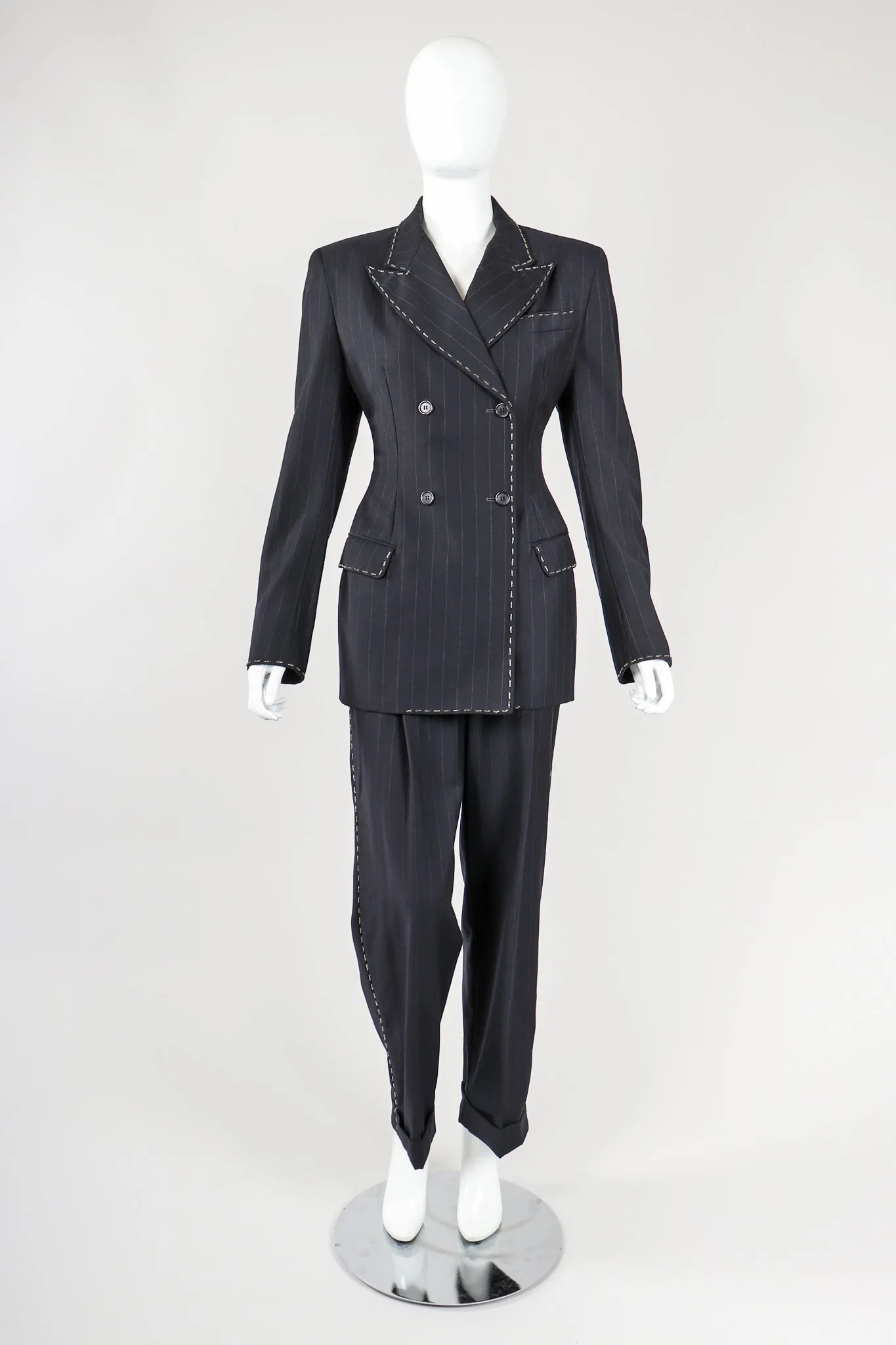Bead-Tipped Pinstripe Suit