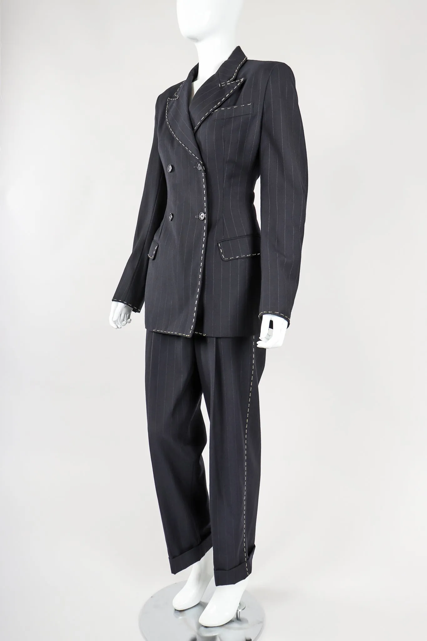 Bead-Tipped Pinstripe Suit